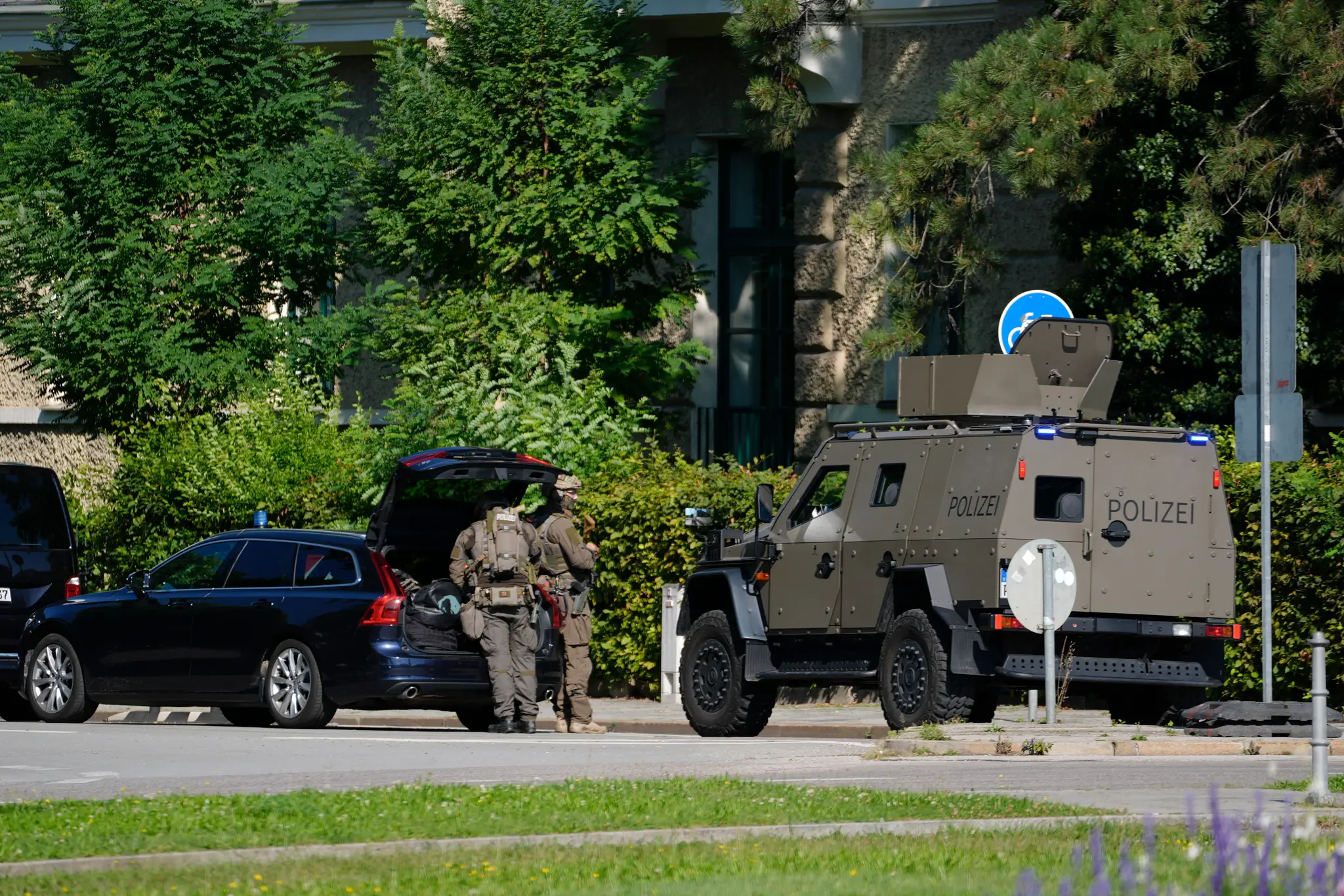 Policajný zásah po streľbe v Mníchove.