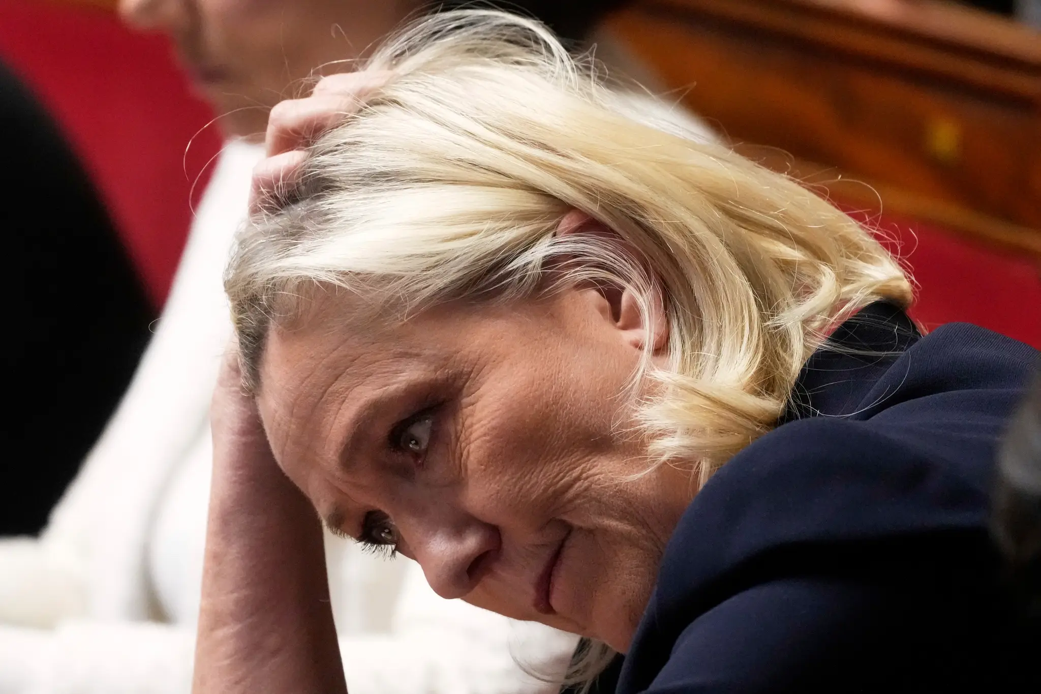Na snímke líderka krajne pravicového Národného združenia (RN) Marine Le Penová.