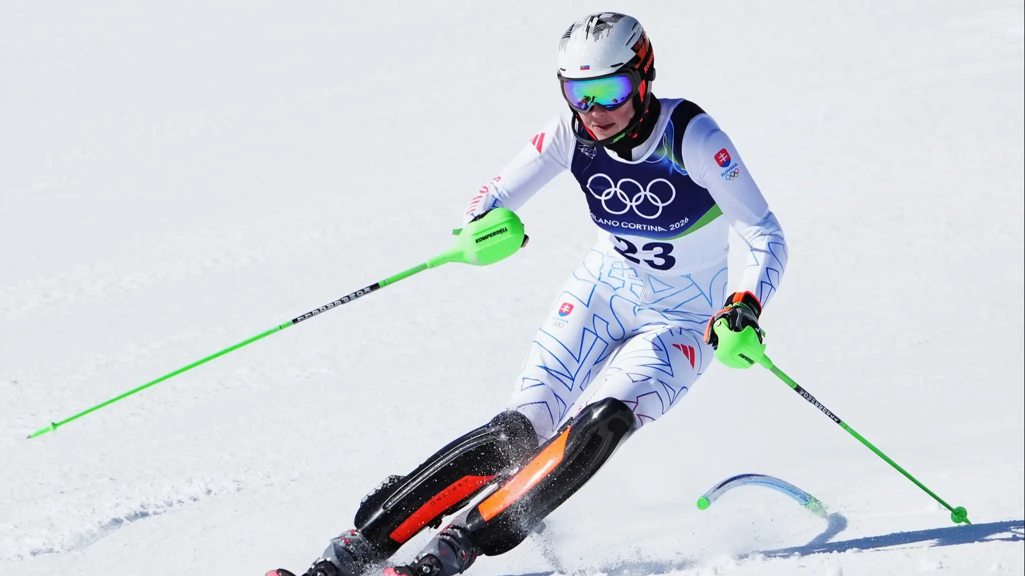 Petra Vlhová počas pretekov v slalome na ZOH 2026. (cropped)
