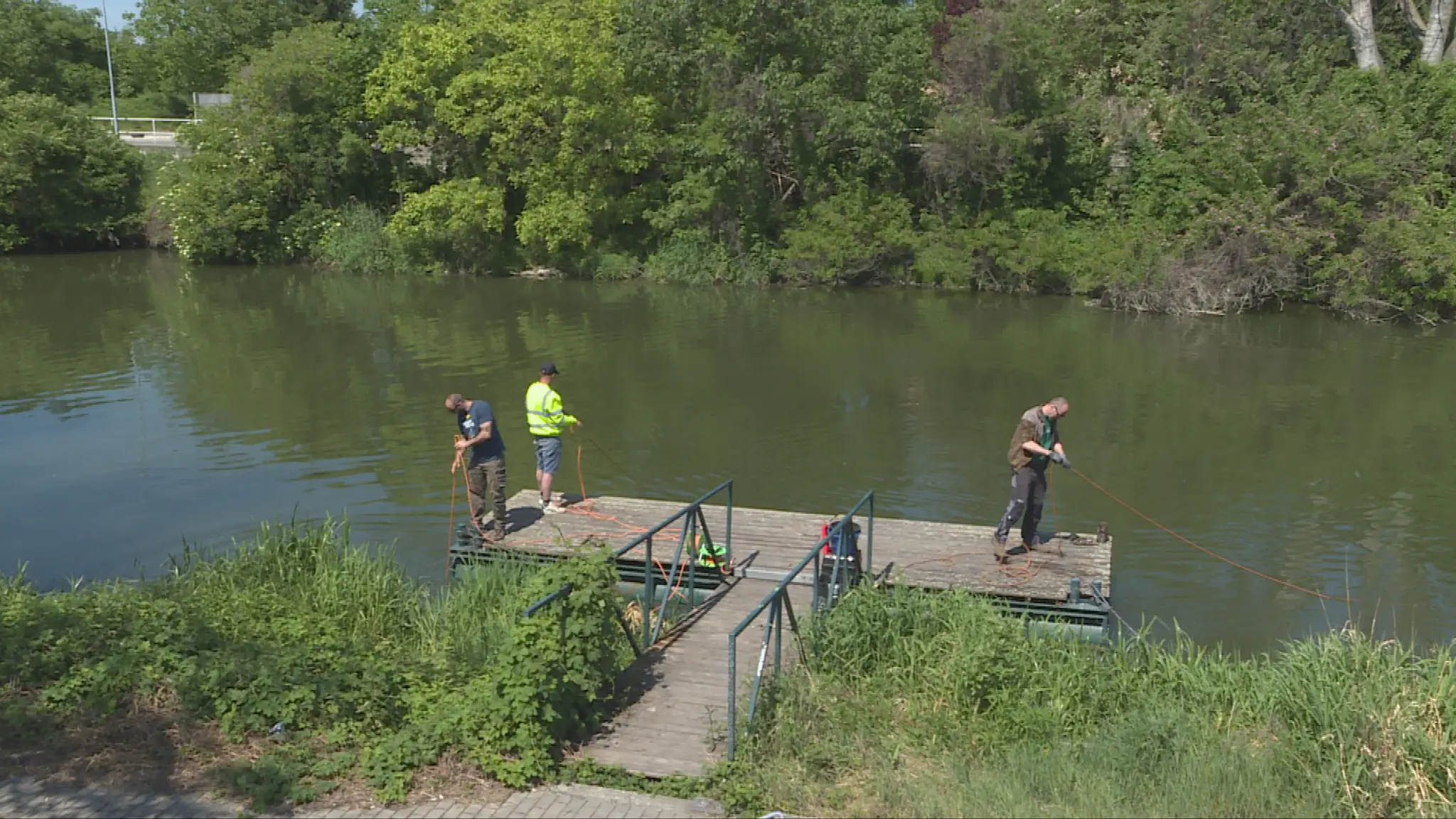 Magnet fishing.