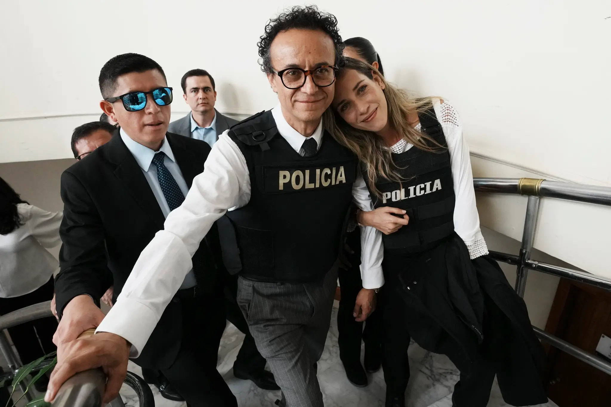 Na snímke novinár Christian Zurita, ktorý kandiduje namiesto zavraždeného Fernanda Villavicencia.