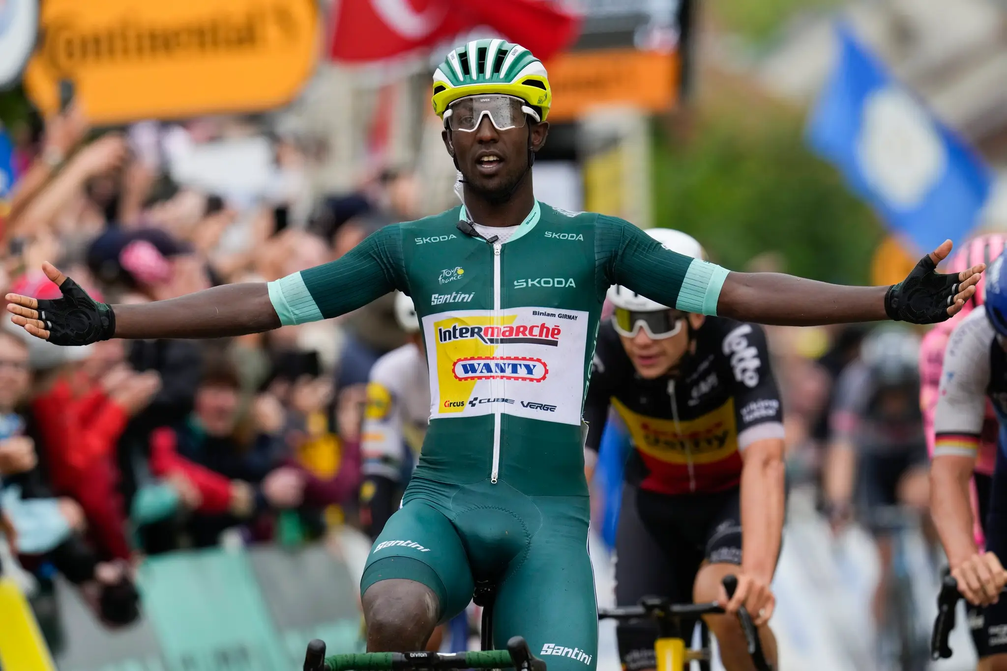 Eritrejský cyklista Biniam Girmay