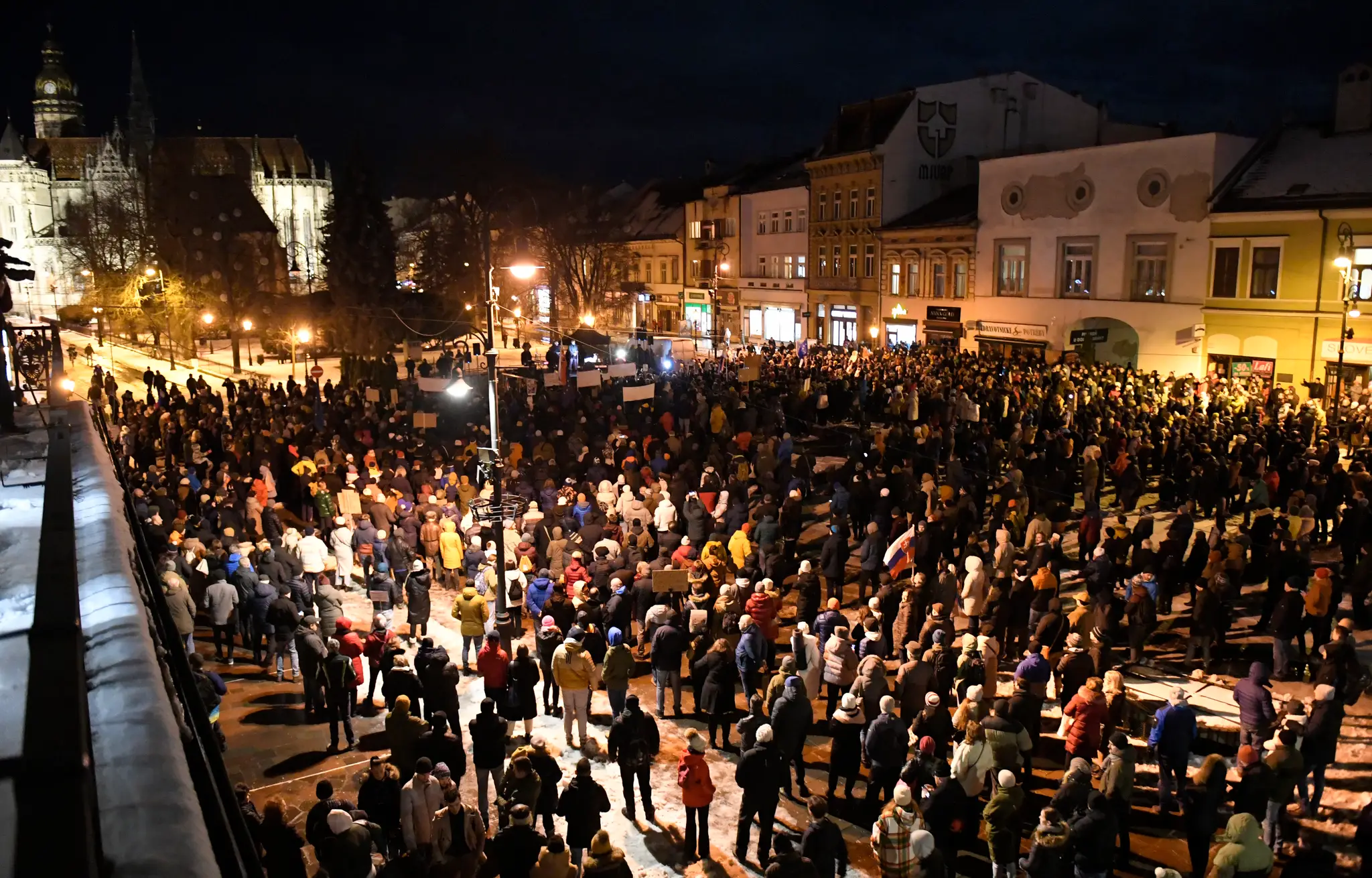 Opozičný protest v Košiciach.