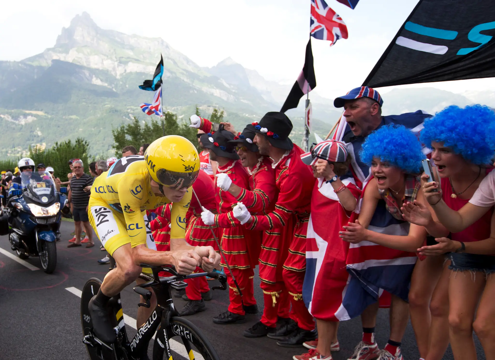 Chris Froome na trati 18. etapy TdF