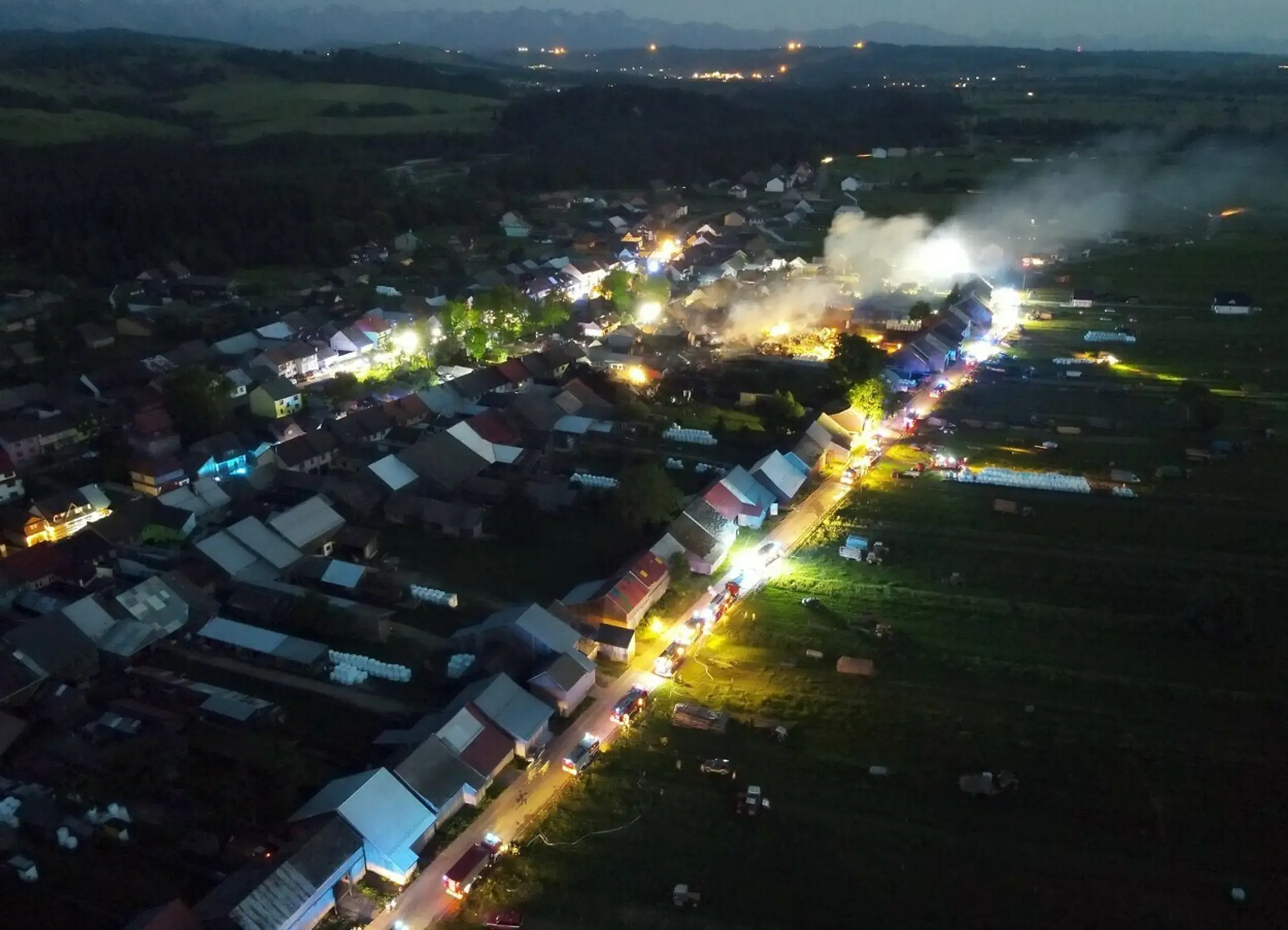 Požiar v Poľskej dedine Nowa Biala