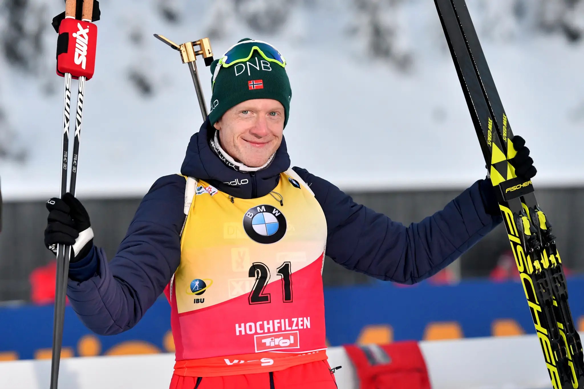 Biatlonista Johannes Thingnes Bö sa raduje zo šprintu v Hochfilzene.