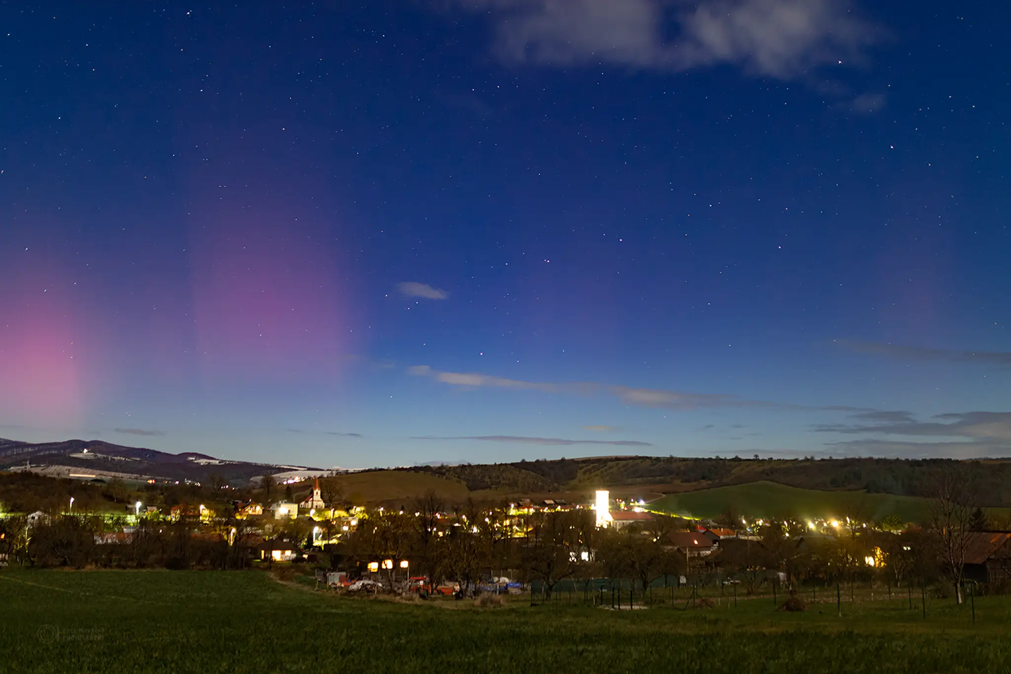 Polárna žiara nad východným Slovenskom (25. 11.)