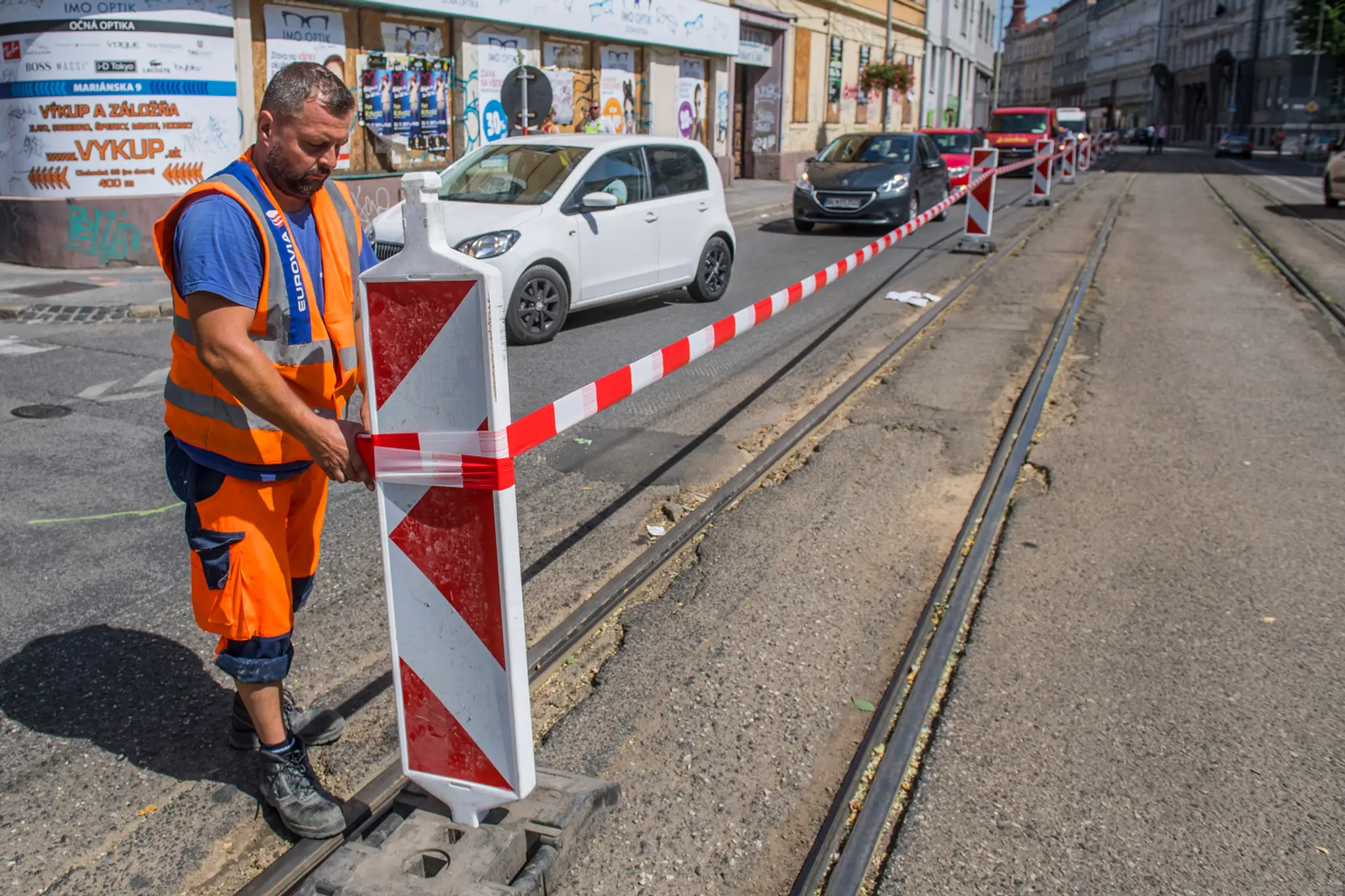 Oprava električkovej trate v centre Bratislavy.