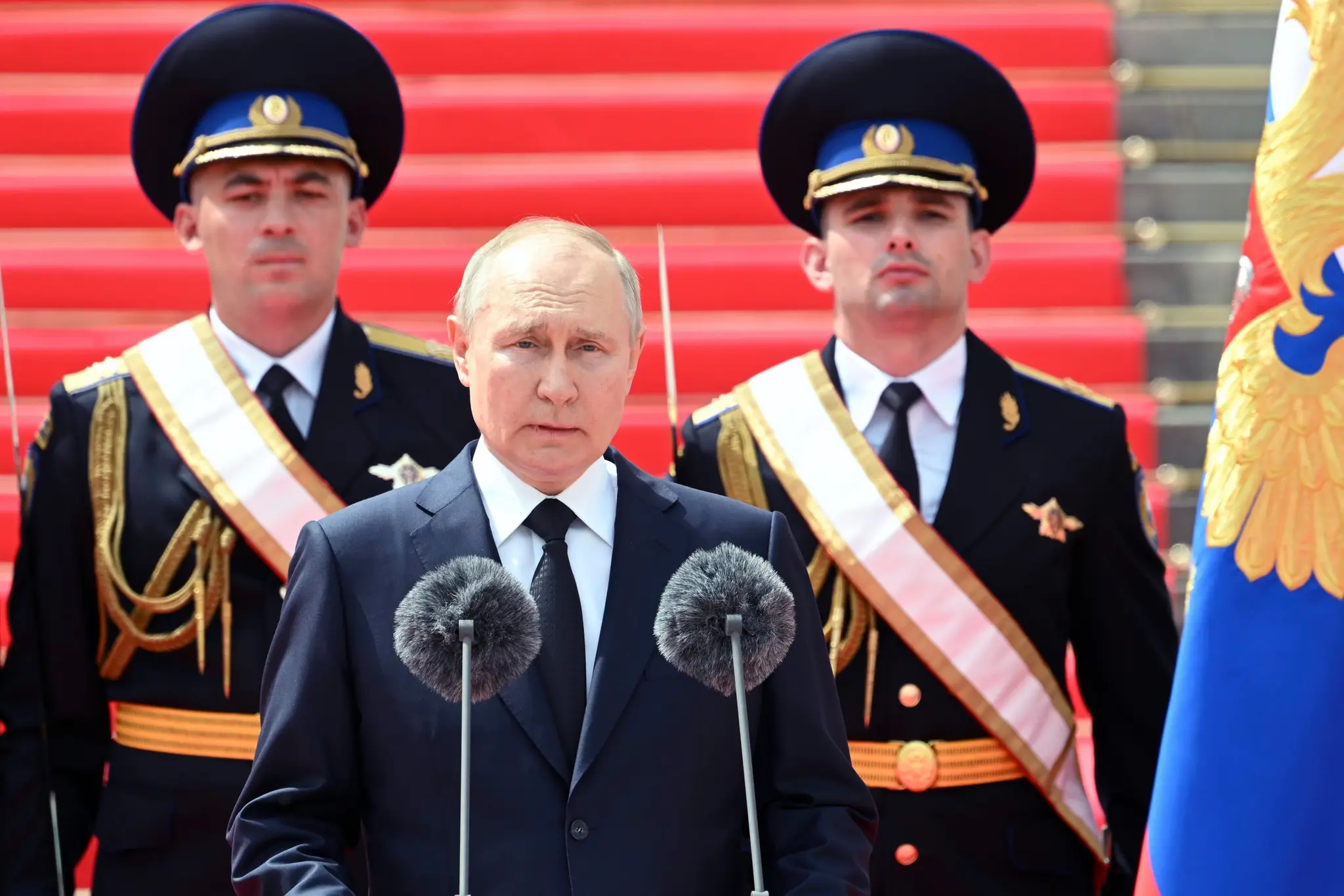Vladimir Putin počas prejavu pred príslušníkmi ruskej armády