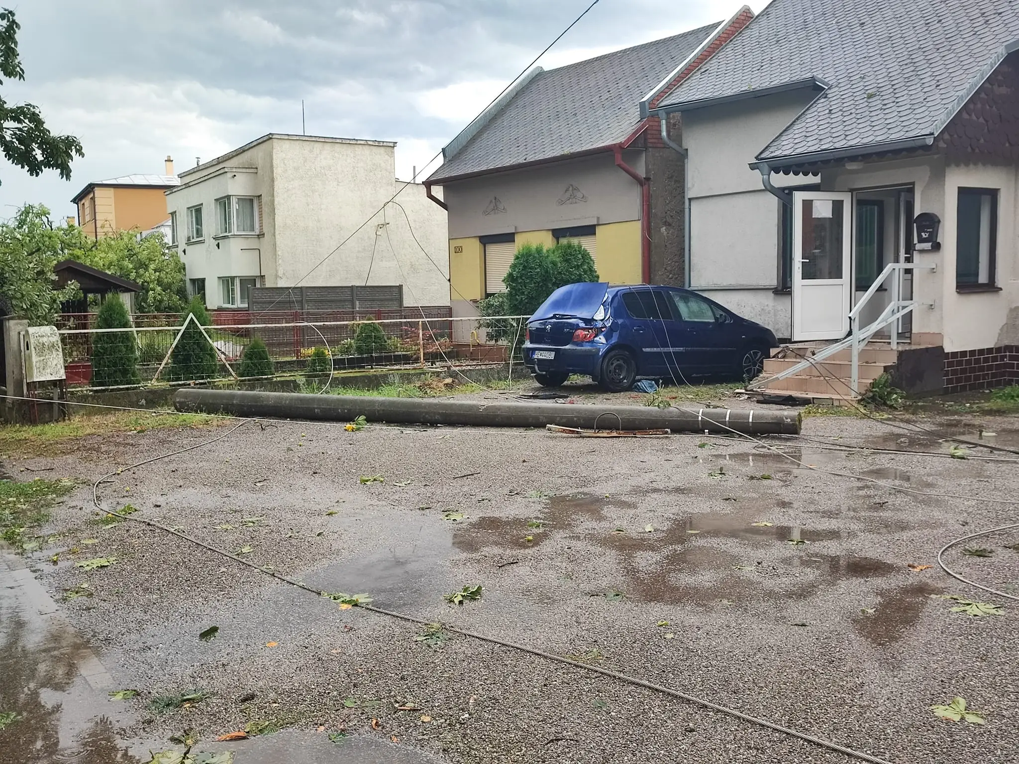 Strážske, následky búrky. 
