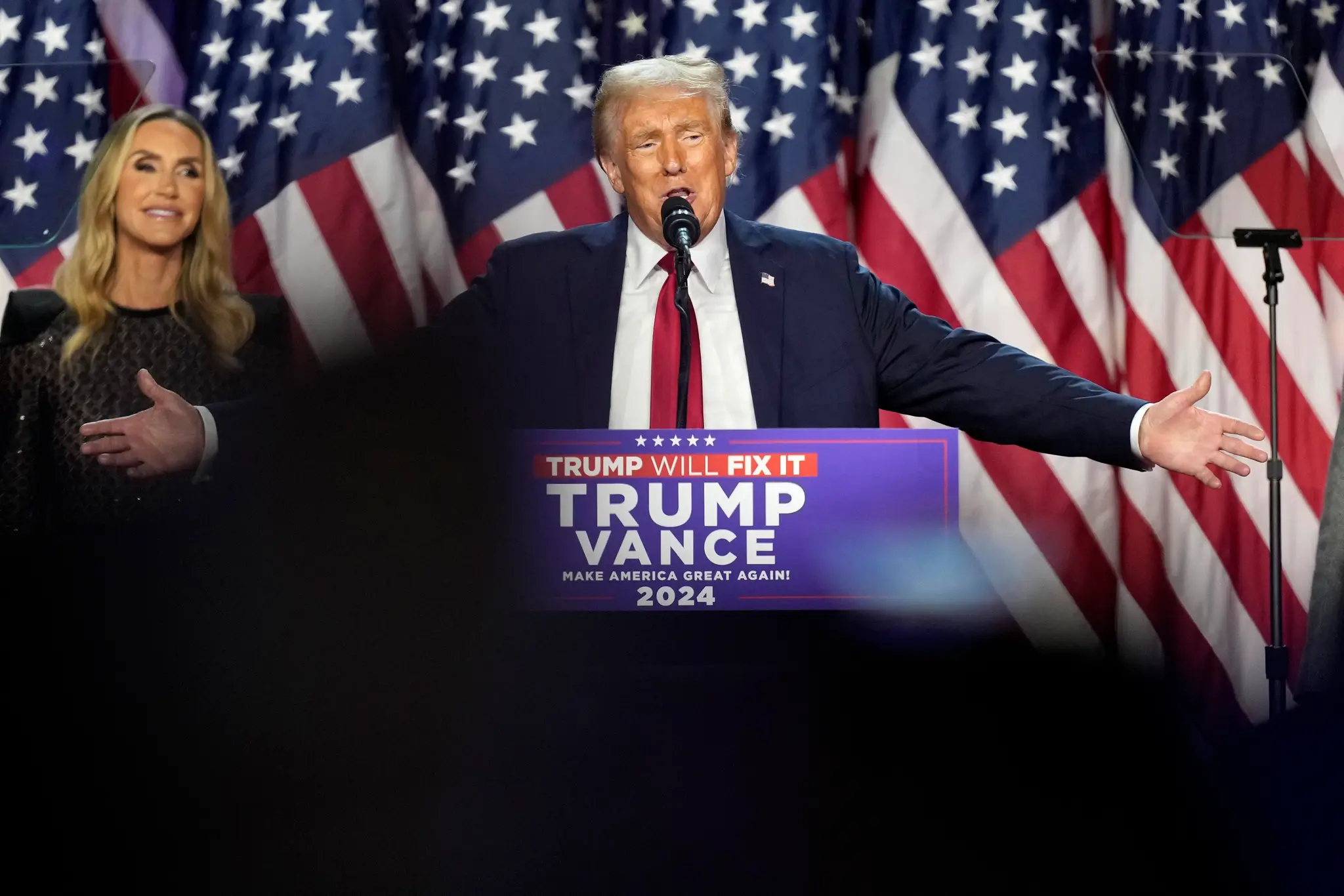 Donald Trump v prvom príhovore pred priaznivcami.