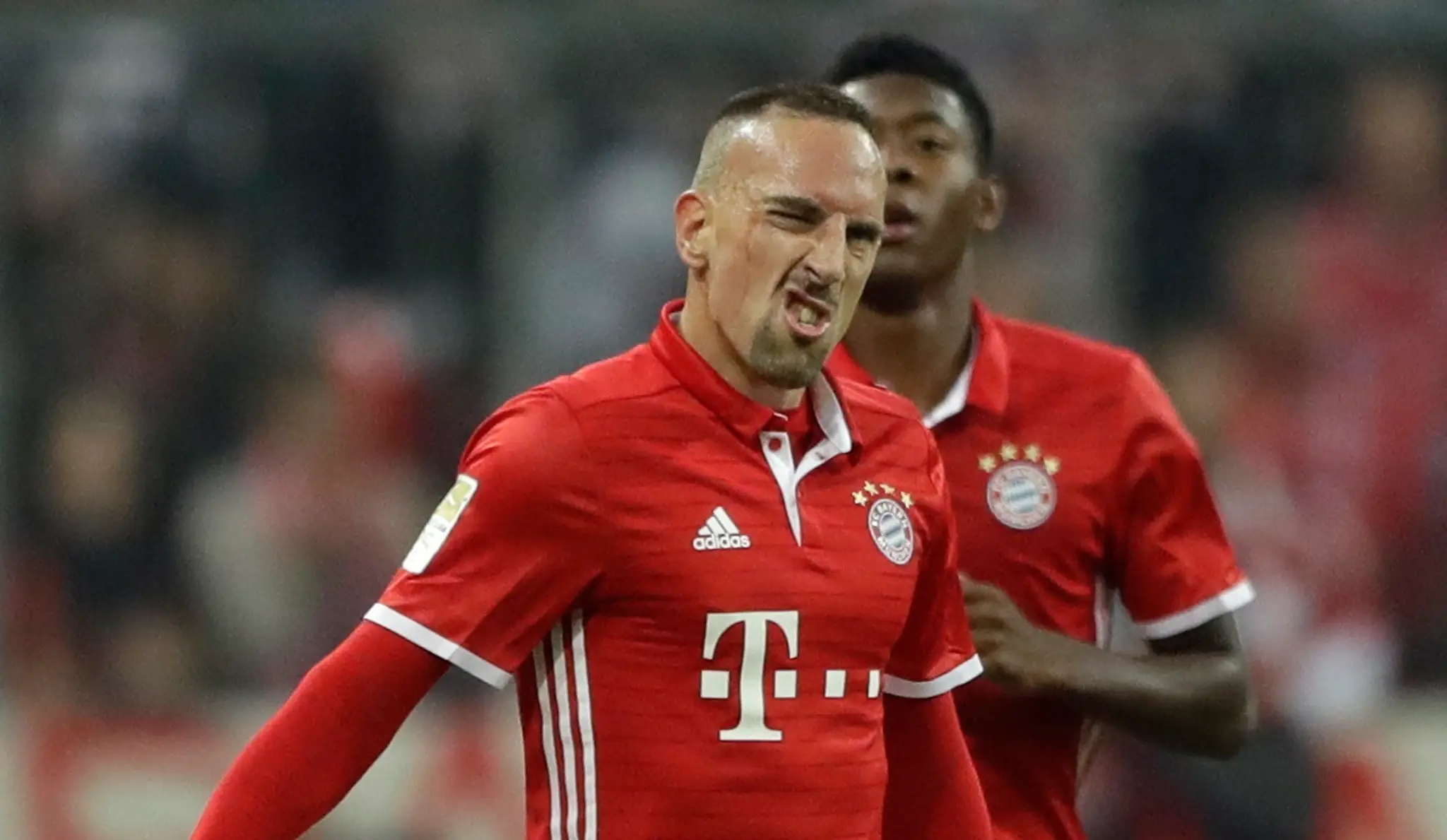 Franck Ribéry oslavuje gól.