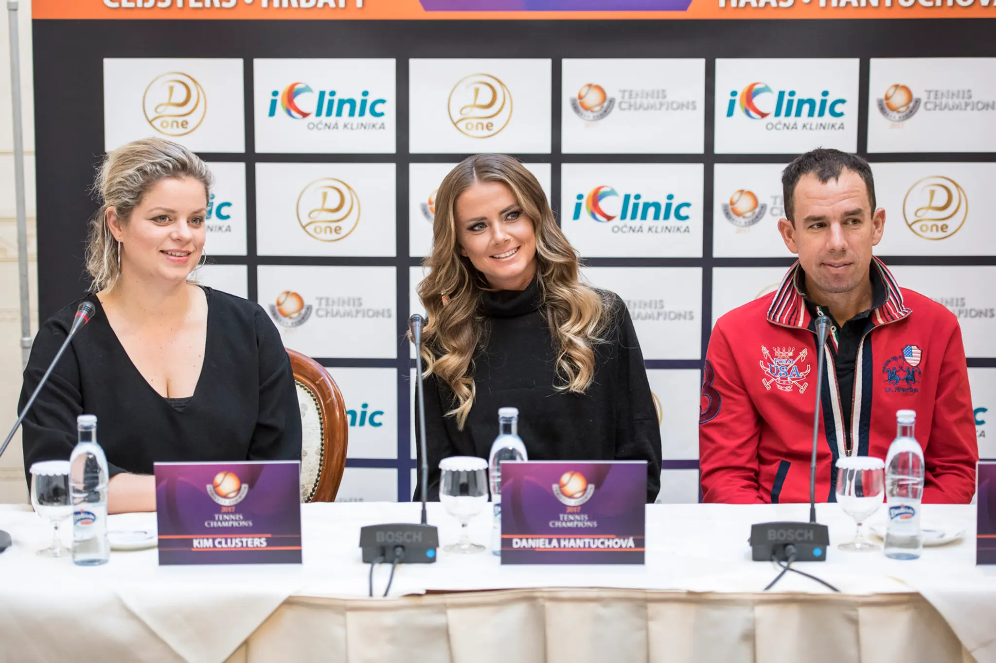 Bývalá belgická tenistka Kim Clijstersová, slovenská tenistka Daniela Hantuchová a bývalý slovenský tenista Dominik Hrbatý.