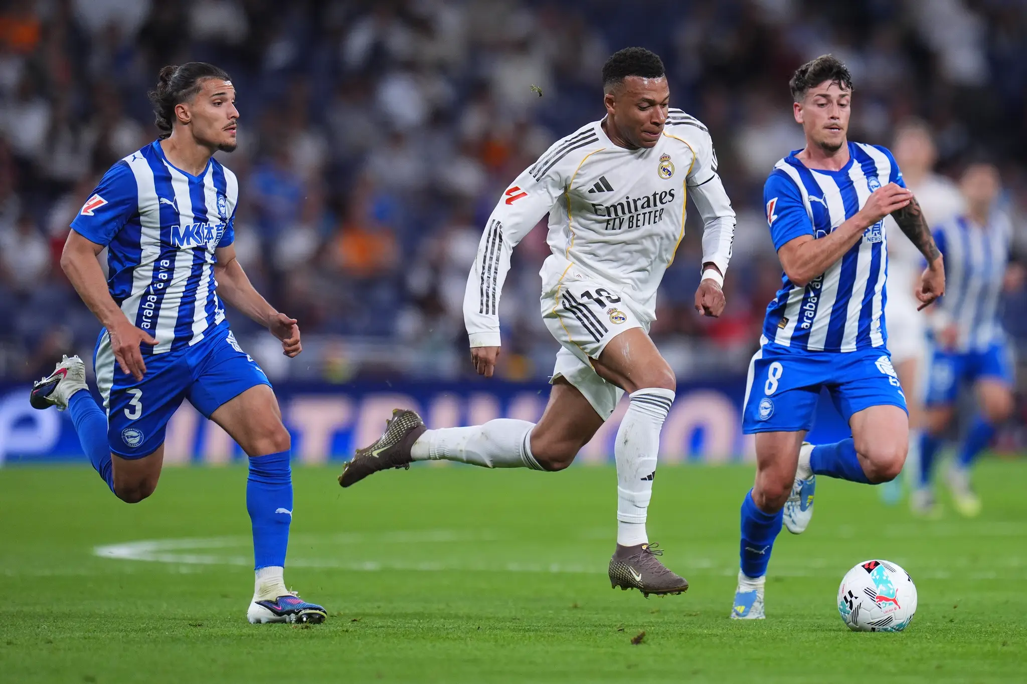 Útočník Realu Madrid Kylian Mbappé.