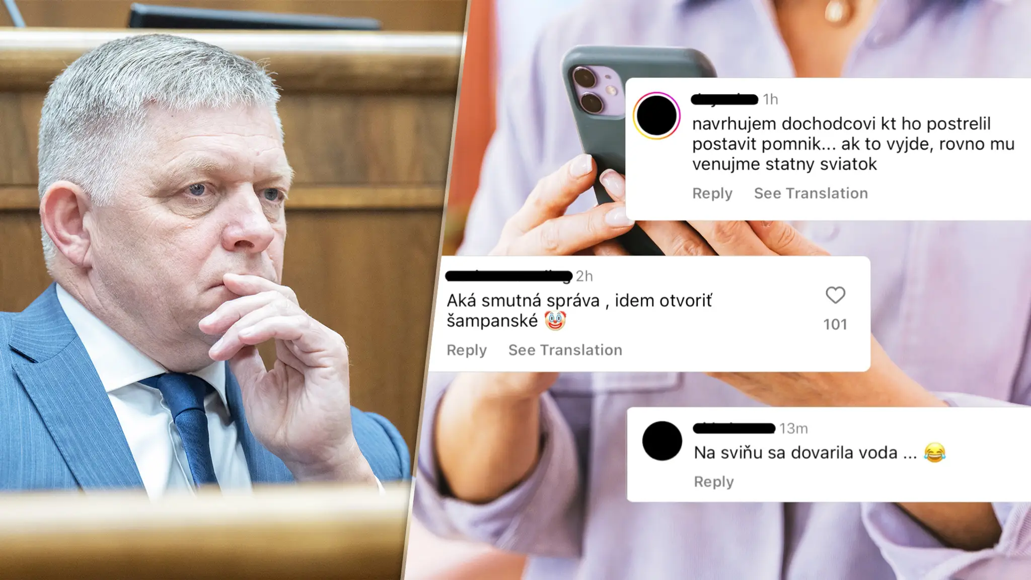 Nenávistné komentáre po atentáte na Roberta Fica