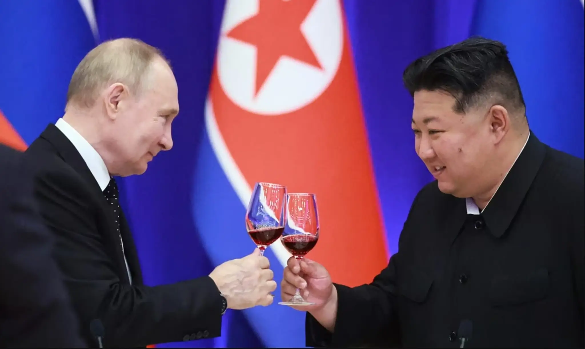 Ruský prezident Vladimir Putin a severokórejský vodca Kim Čong-un na snímke z januára 2024.