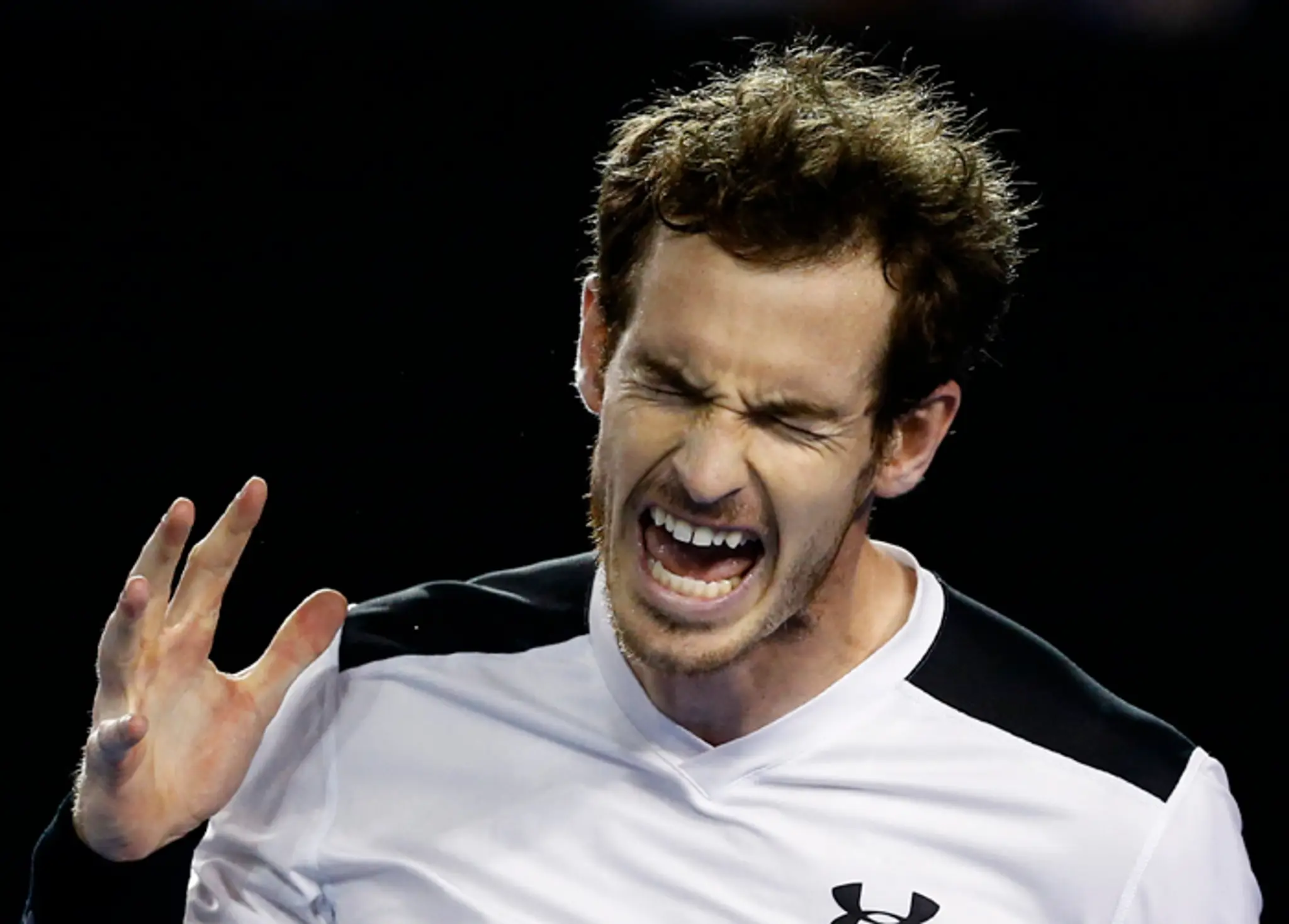 Andy Murray počas semifinálového zápasu Australian Open proti Milošovi Raoničovi.