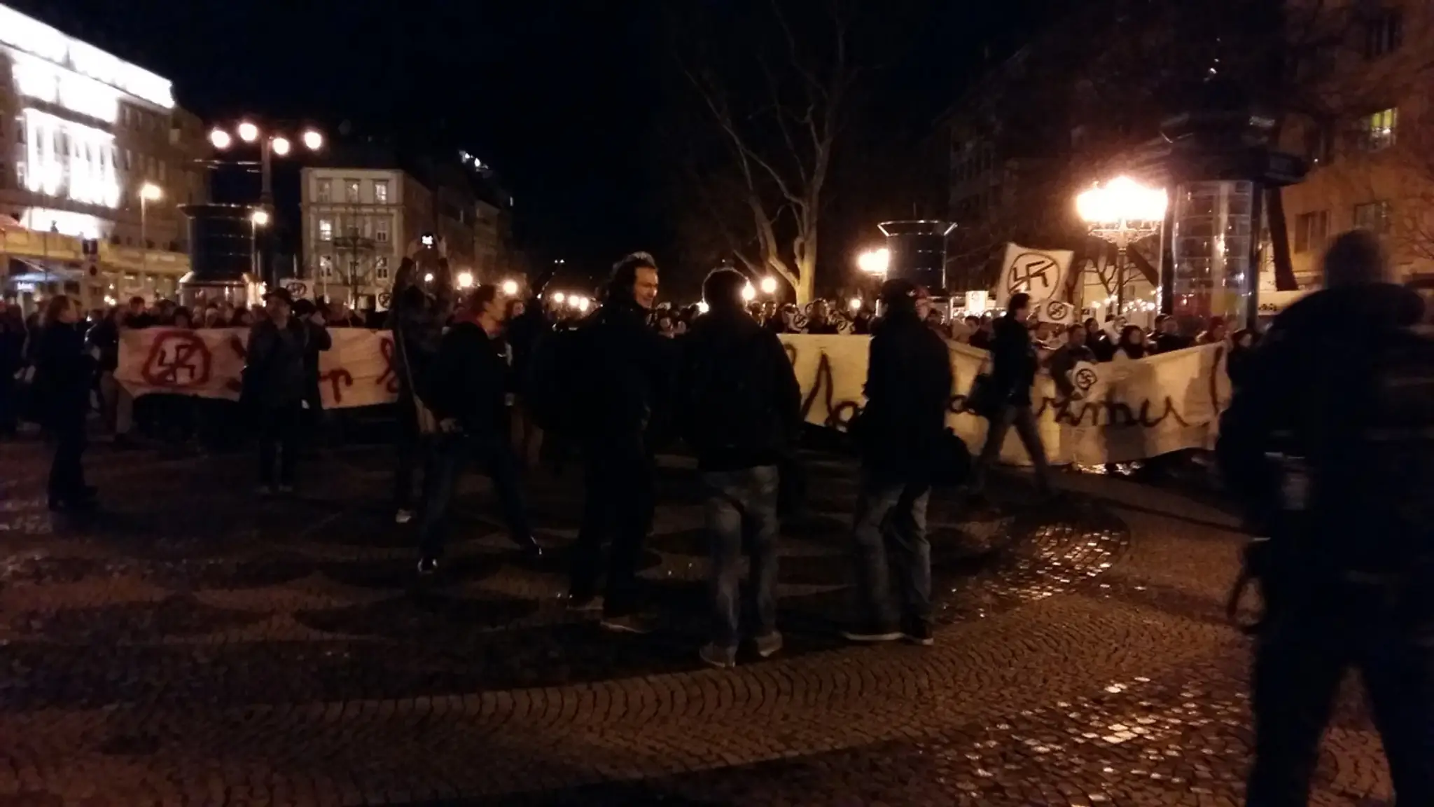 Pochod proti Kotlebovi v Bratislave.