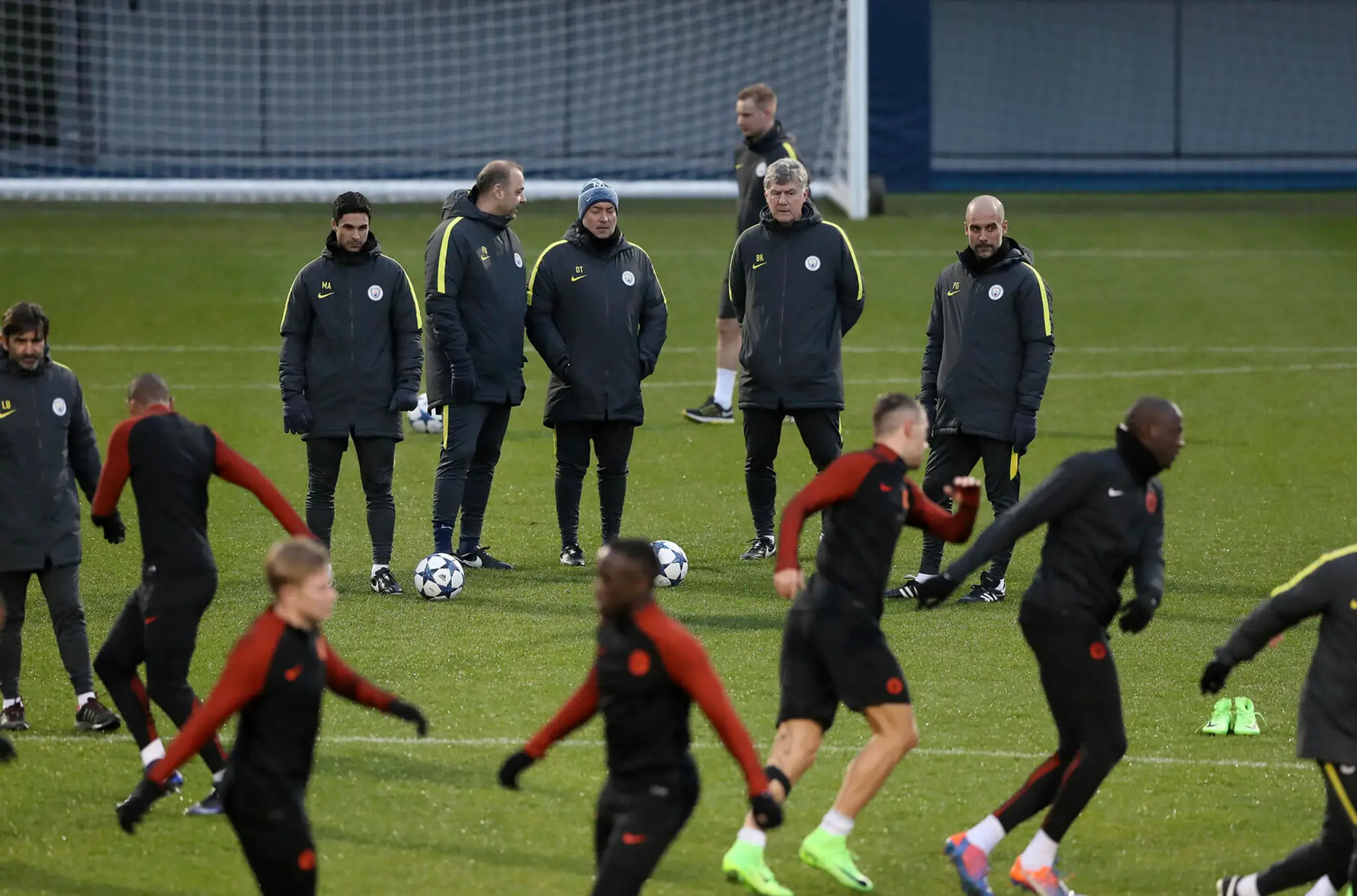 Hráči Manchestru City počas tréningovej jednotky pred duelom LM.