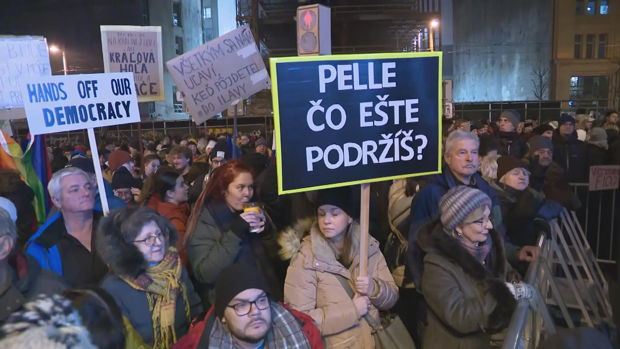 Opozičné protesty v Bratislave.