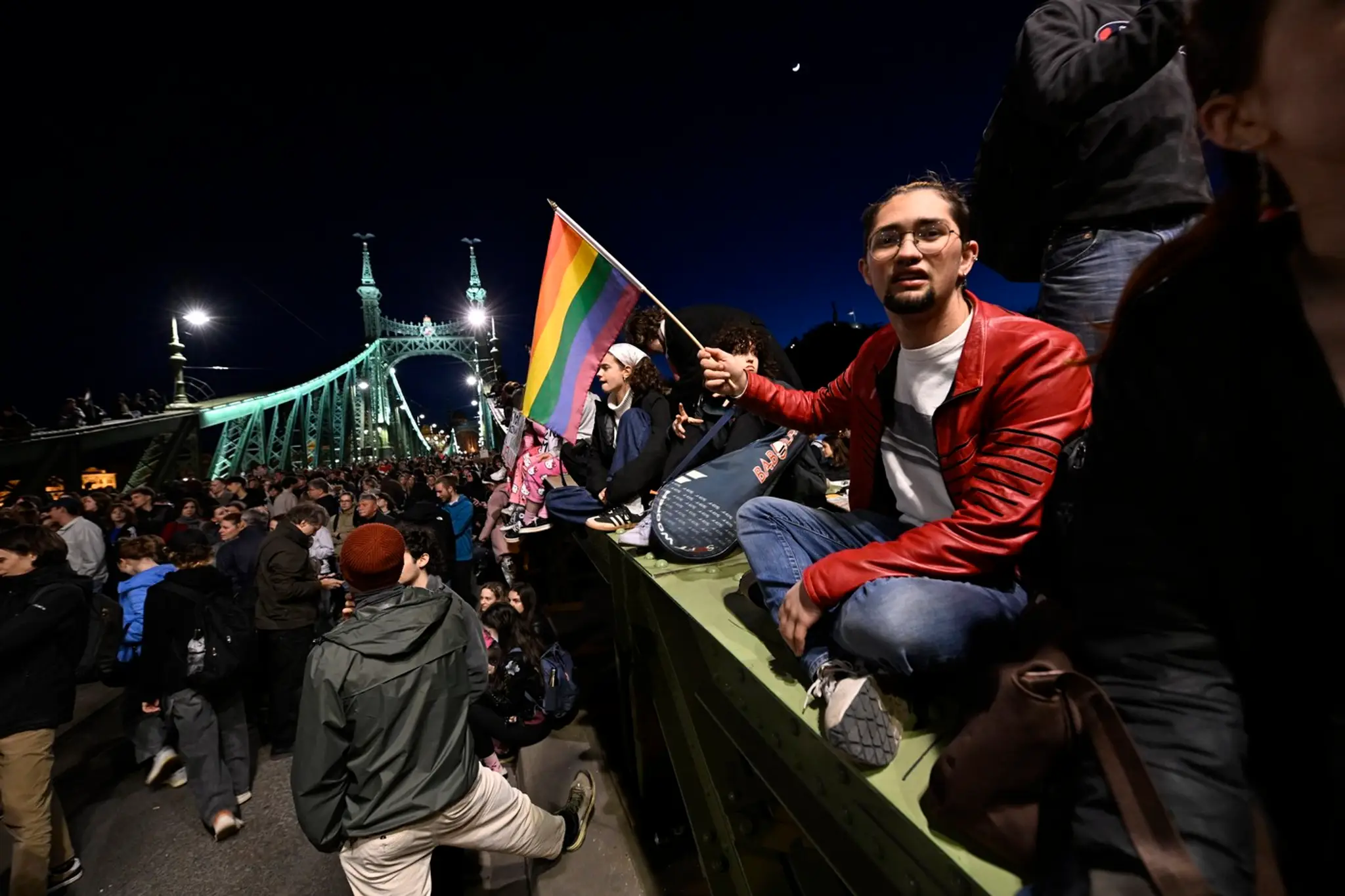 Protest v Budapešti.