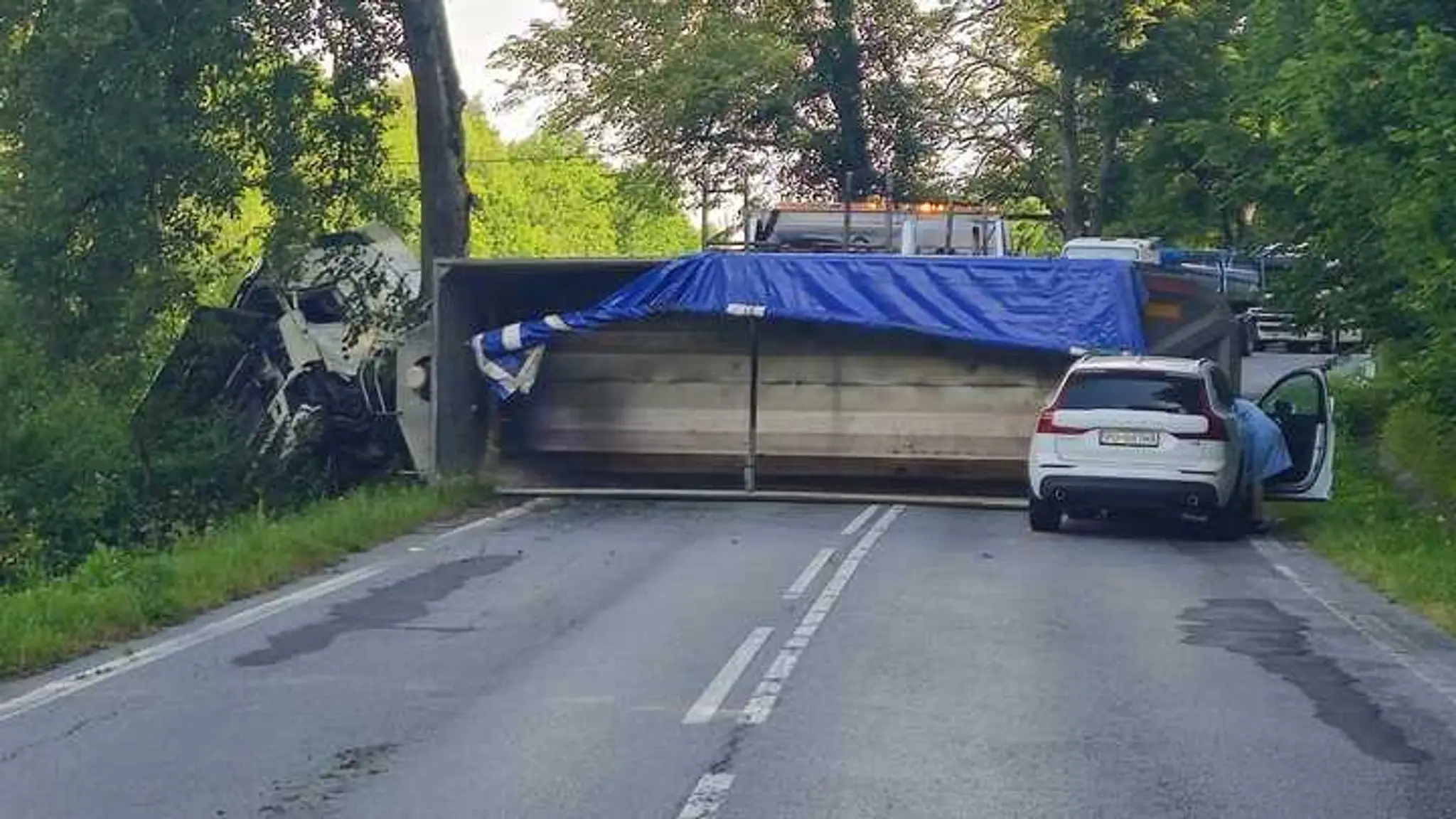 Kamionista zahynul po náraze do stromu.