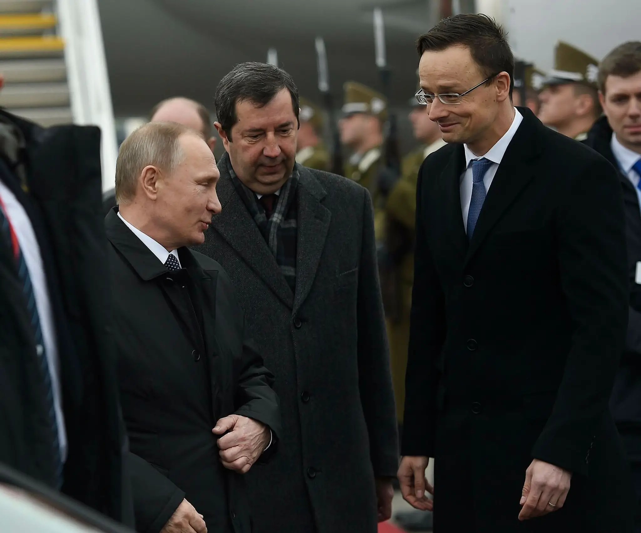 Privítanie Putina v Budapešti.