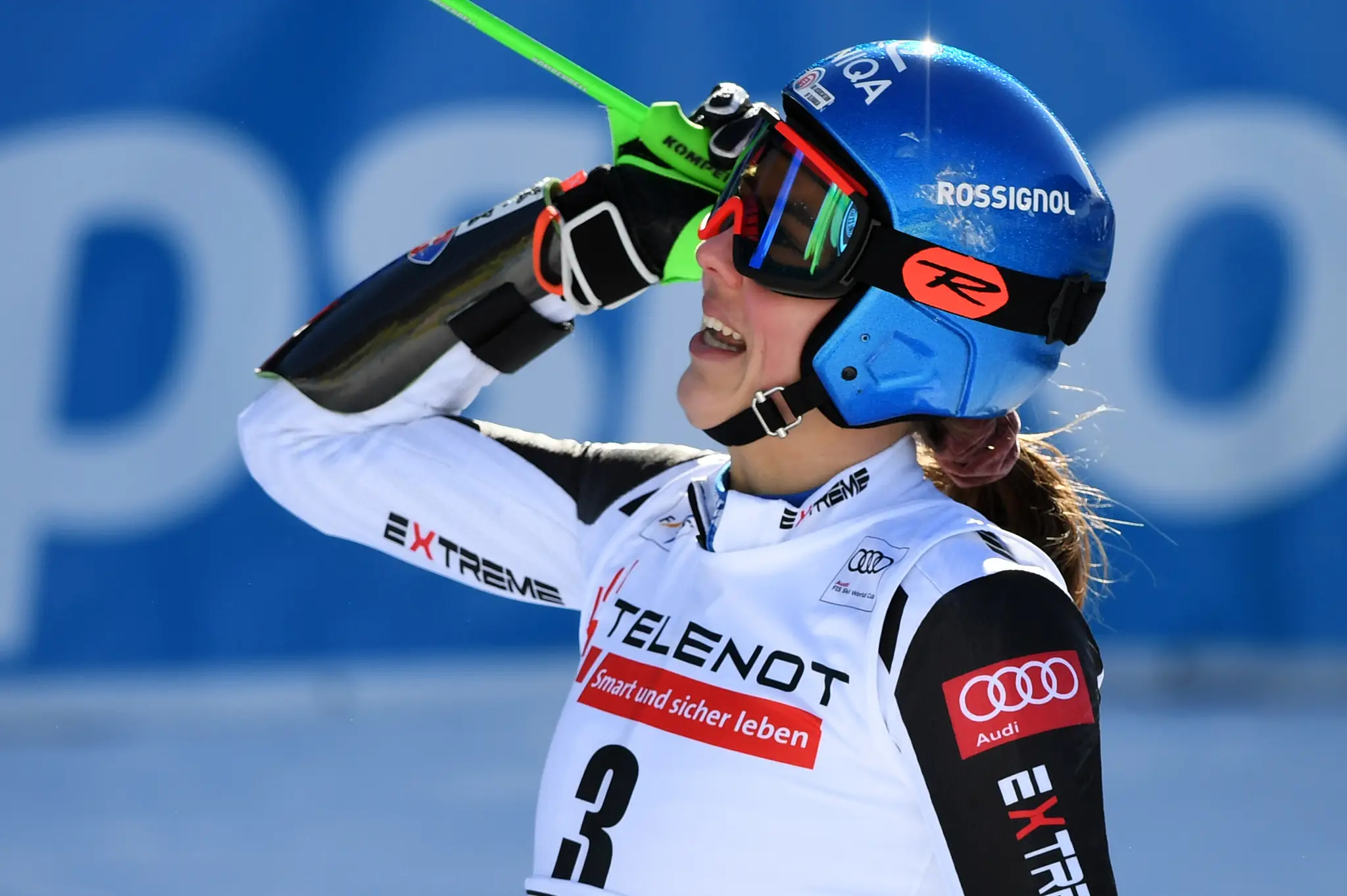 Petra Vlhová počas 2. kola obrovského slalomu v Jasnej v roku 2021