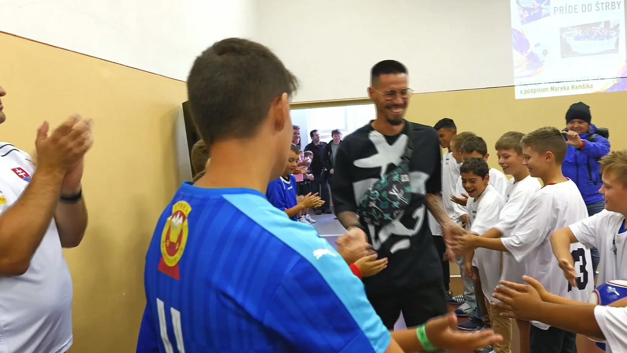 Marek Hamšík na škole v Štrbe.