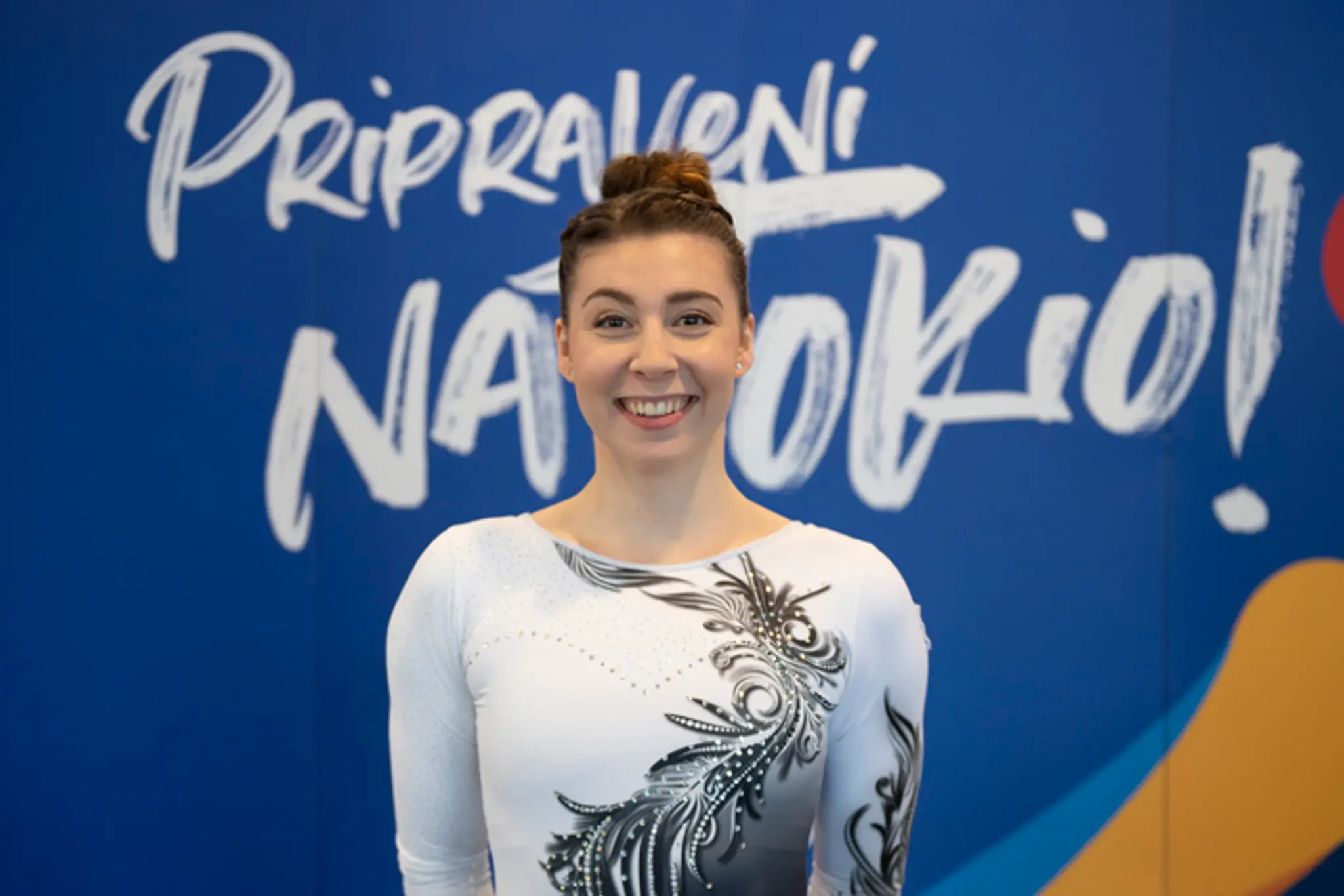 Barbora Mokošová počas stretnutia s adeptmi štartu na letné olympijské hry 2020 v Tokiu. (11. decembra 2019)