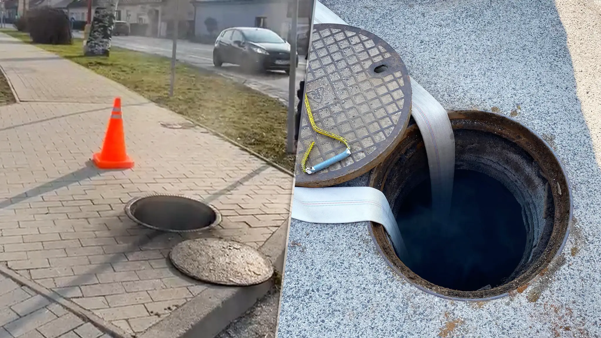 Z kanálov stúpal dym