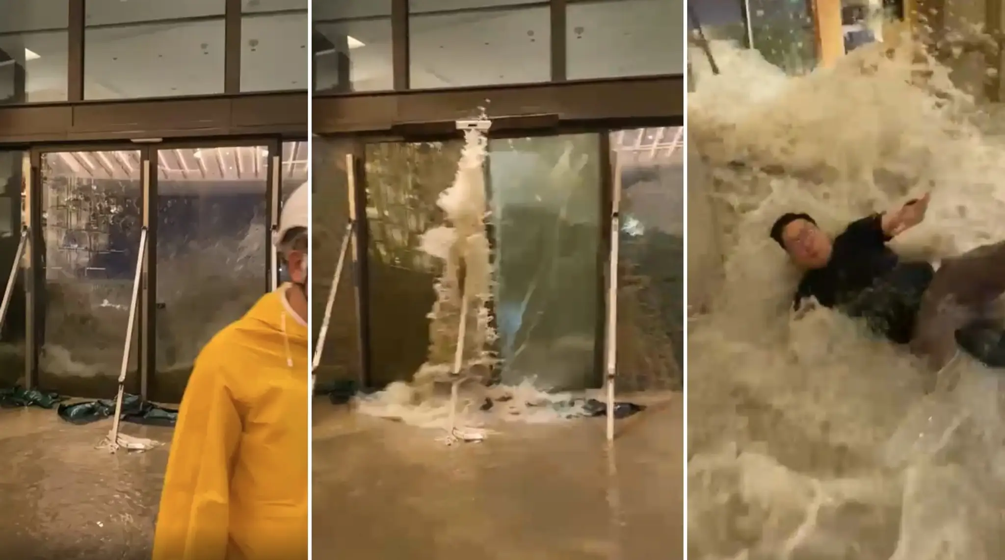 Hotel v Hongkongu zaliala záplavová vlna.