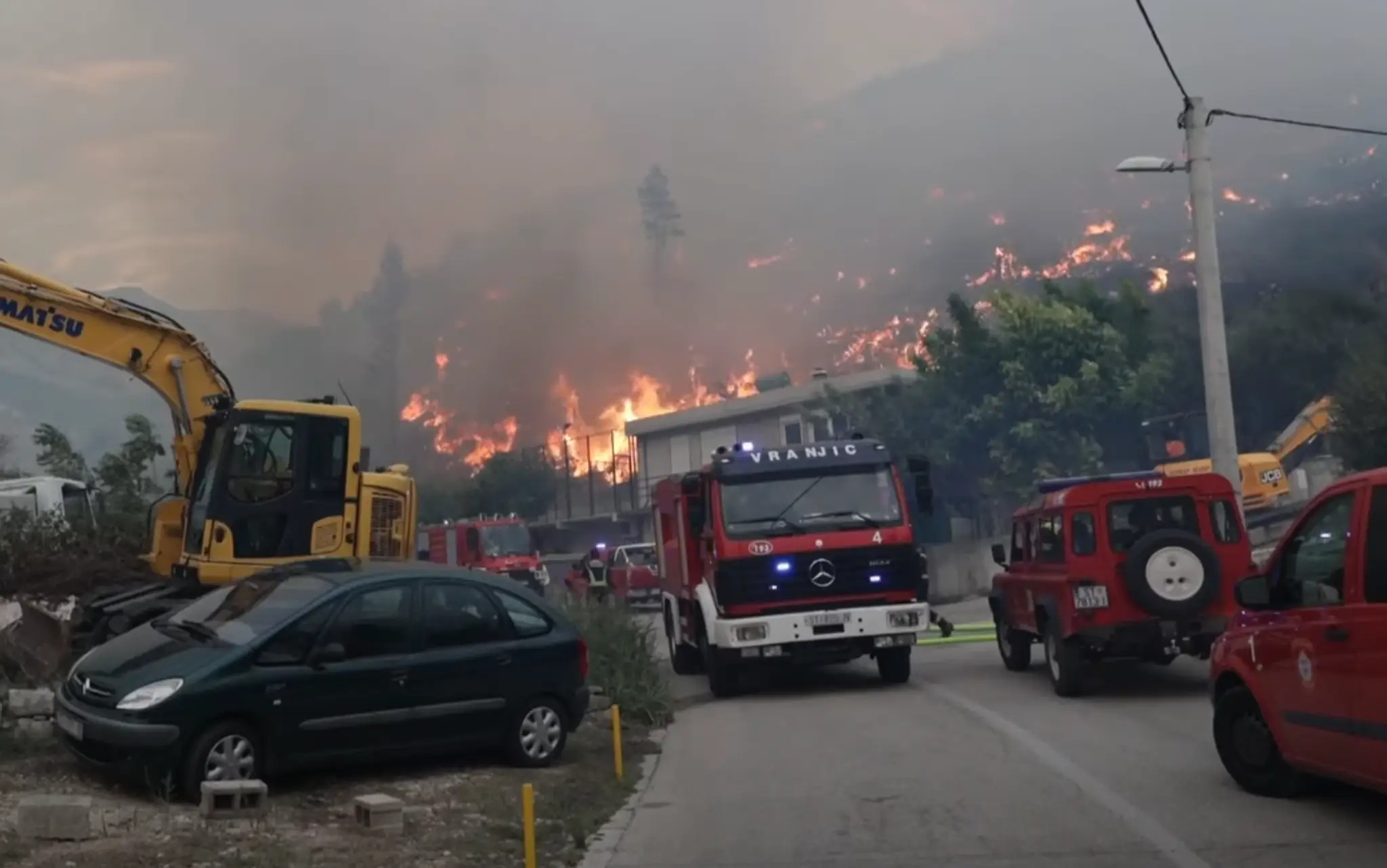 Lesný požiar pri Splite.