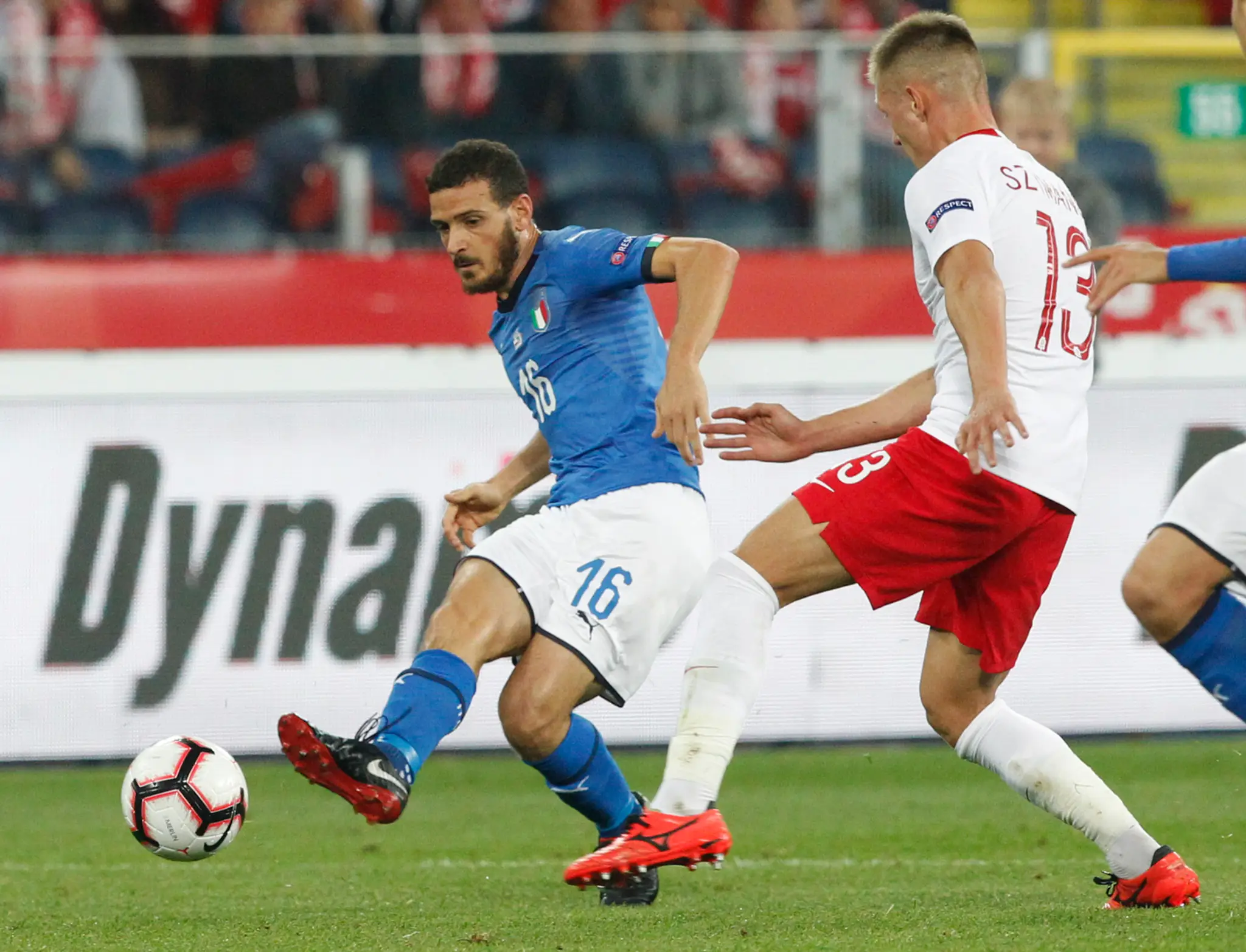 Alessandro Florenzi v zápase Poľsko - Taliansko.