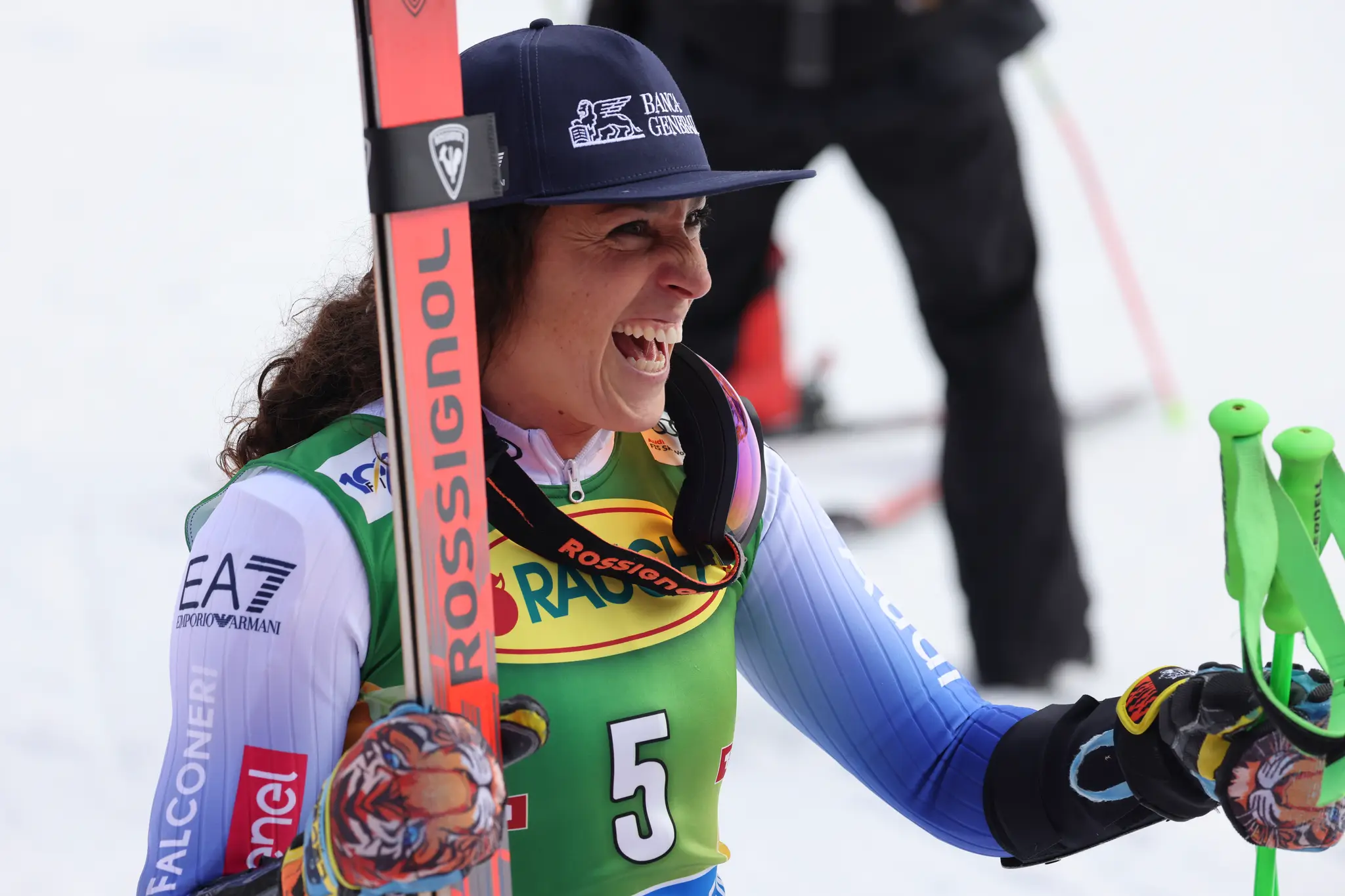 Na snímke talianska lyžiarka Federica Brignoneová sa raduje.
