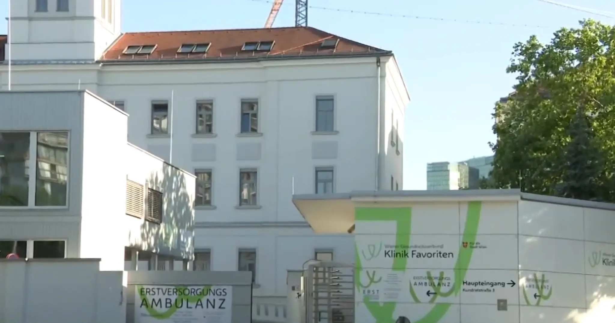 Klinika Favoriten vo Viedni, kde je mladá žena hospitalizovaná