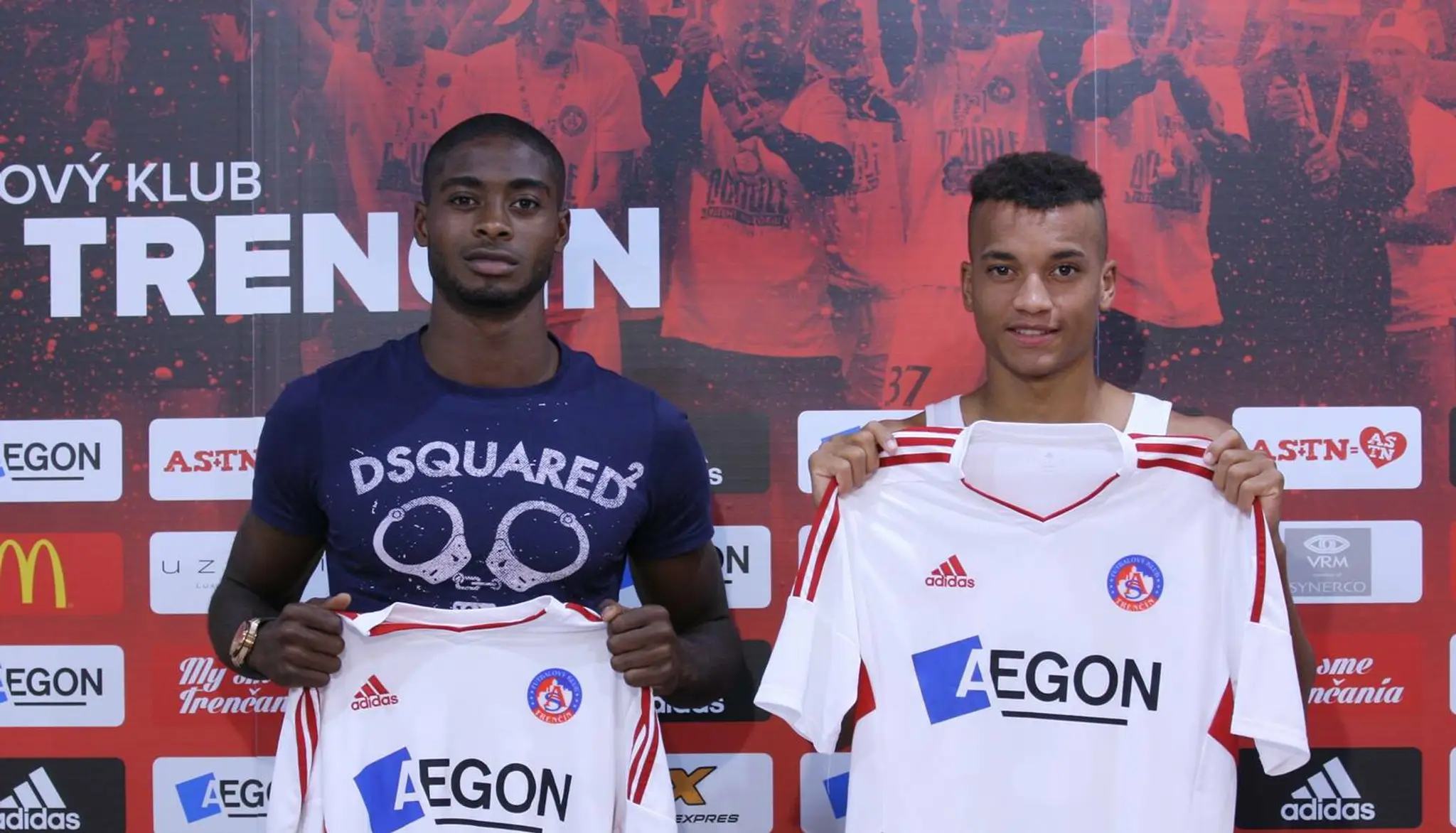Nové posily AS Trenčín Leonard Chisom Johnson a Pedro Henrique Roque dos Santos.