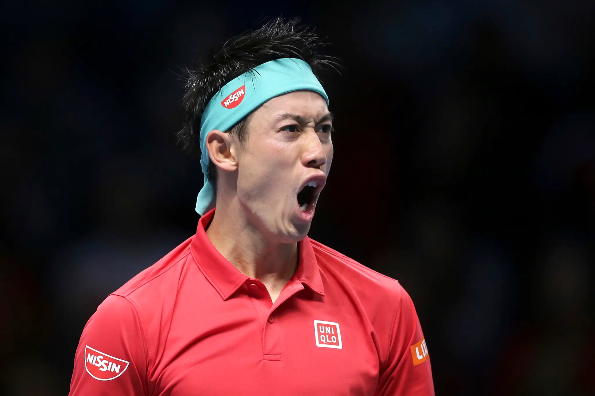 Kei Nišikori v dueli na Turnaji majstrov ATP.