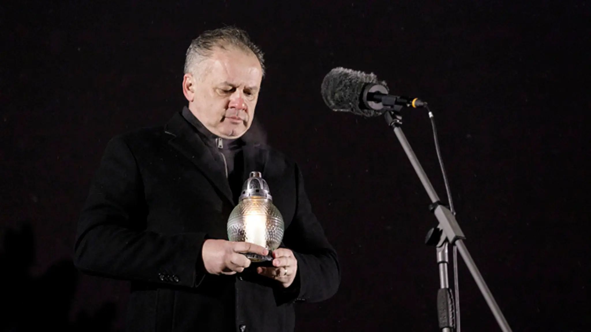 Prezident Andrej Kiska na spomienke za zavraždených Jána Kuciaka a Martinu Kušnírovú.