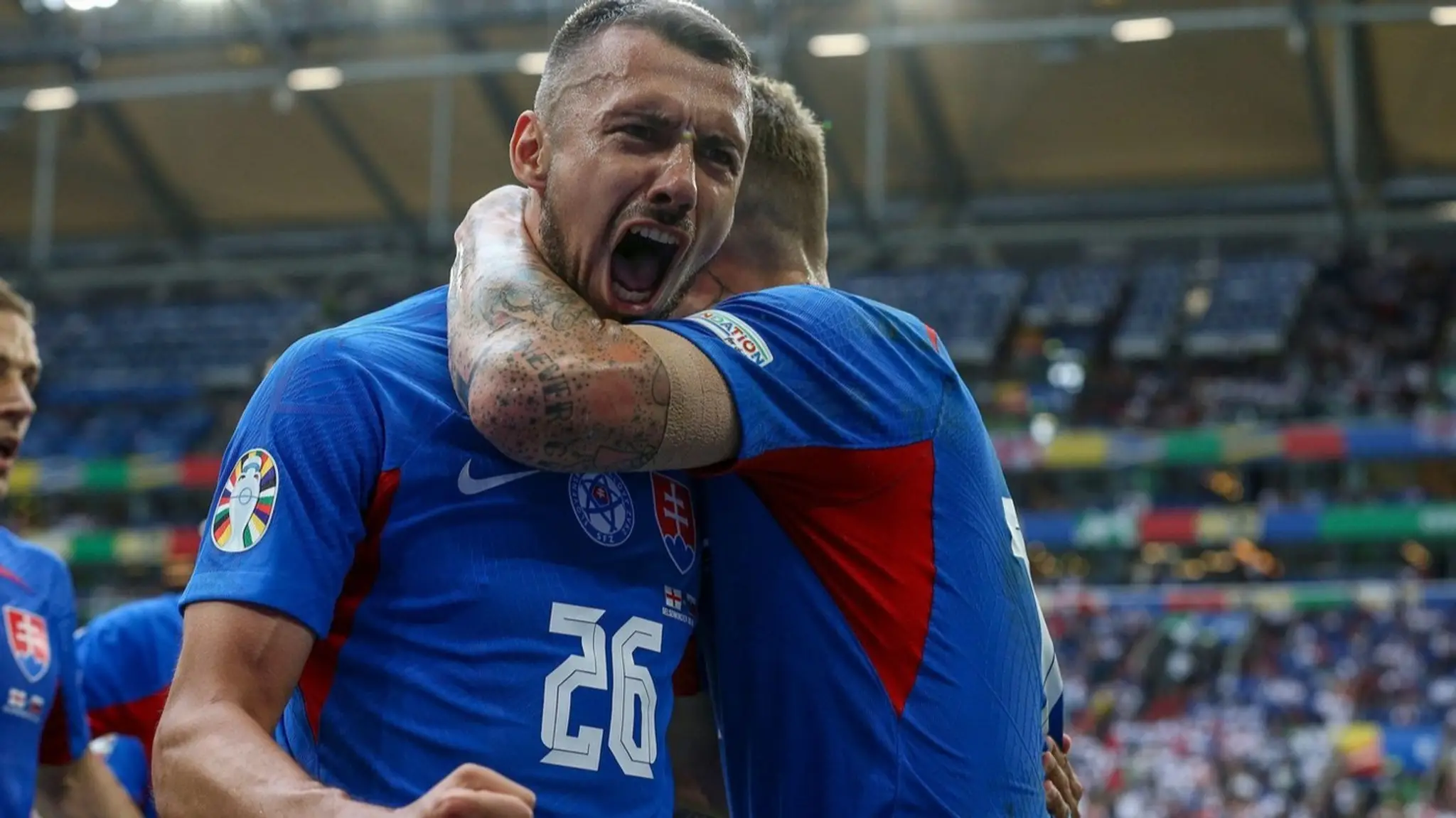 Slovenskí futbalisti počas EURO 2024 (cropped)