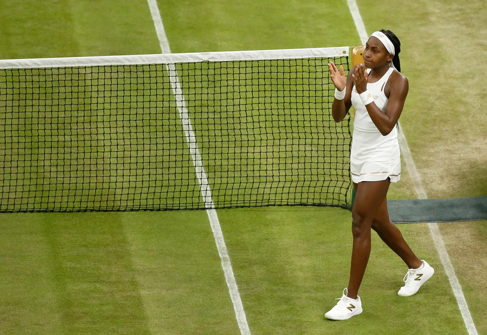 Tenistka Cori "Coco" Gauffová v 2. kole Wimbledonu.