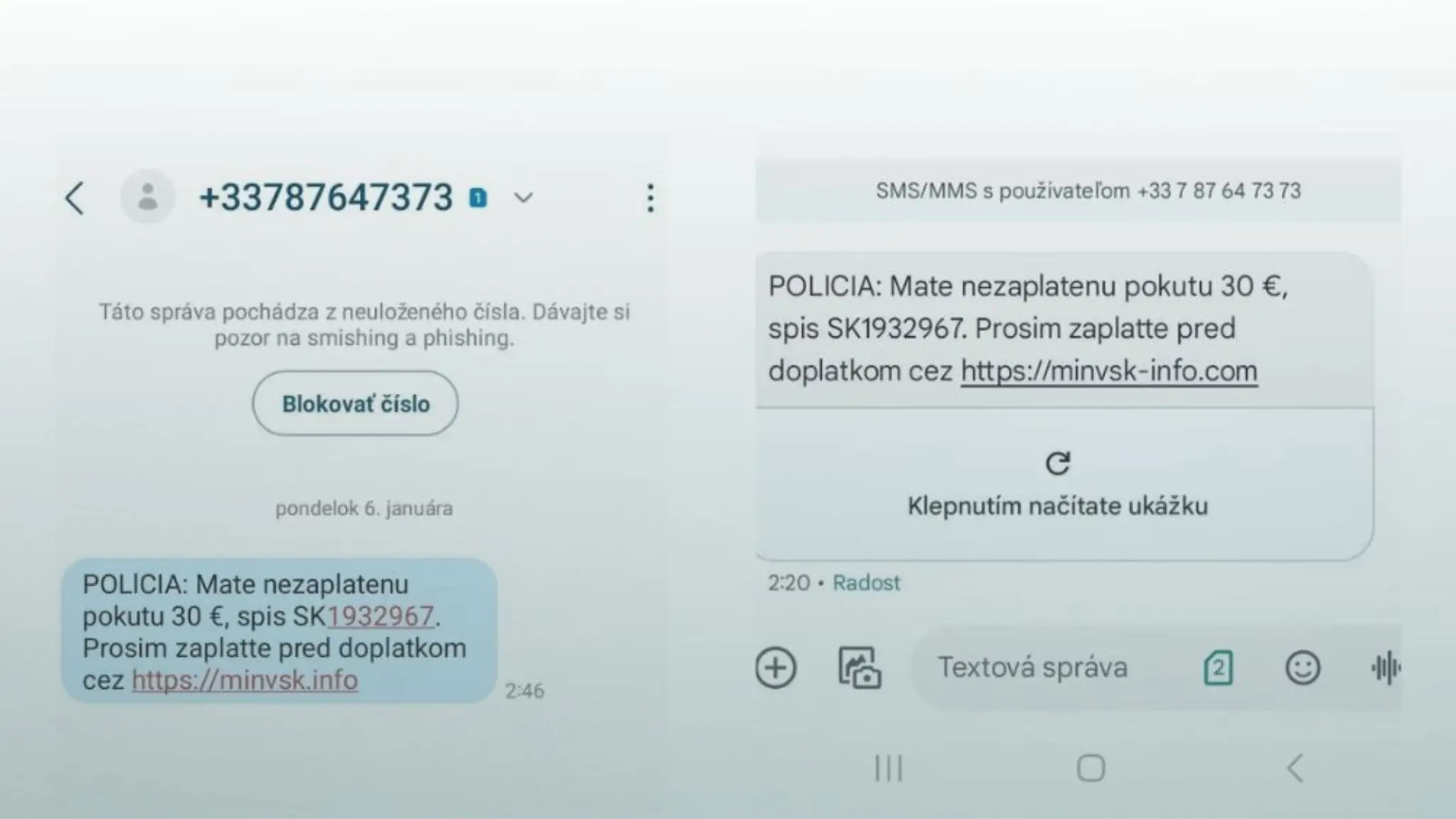 Podvodné SMS