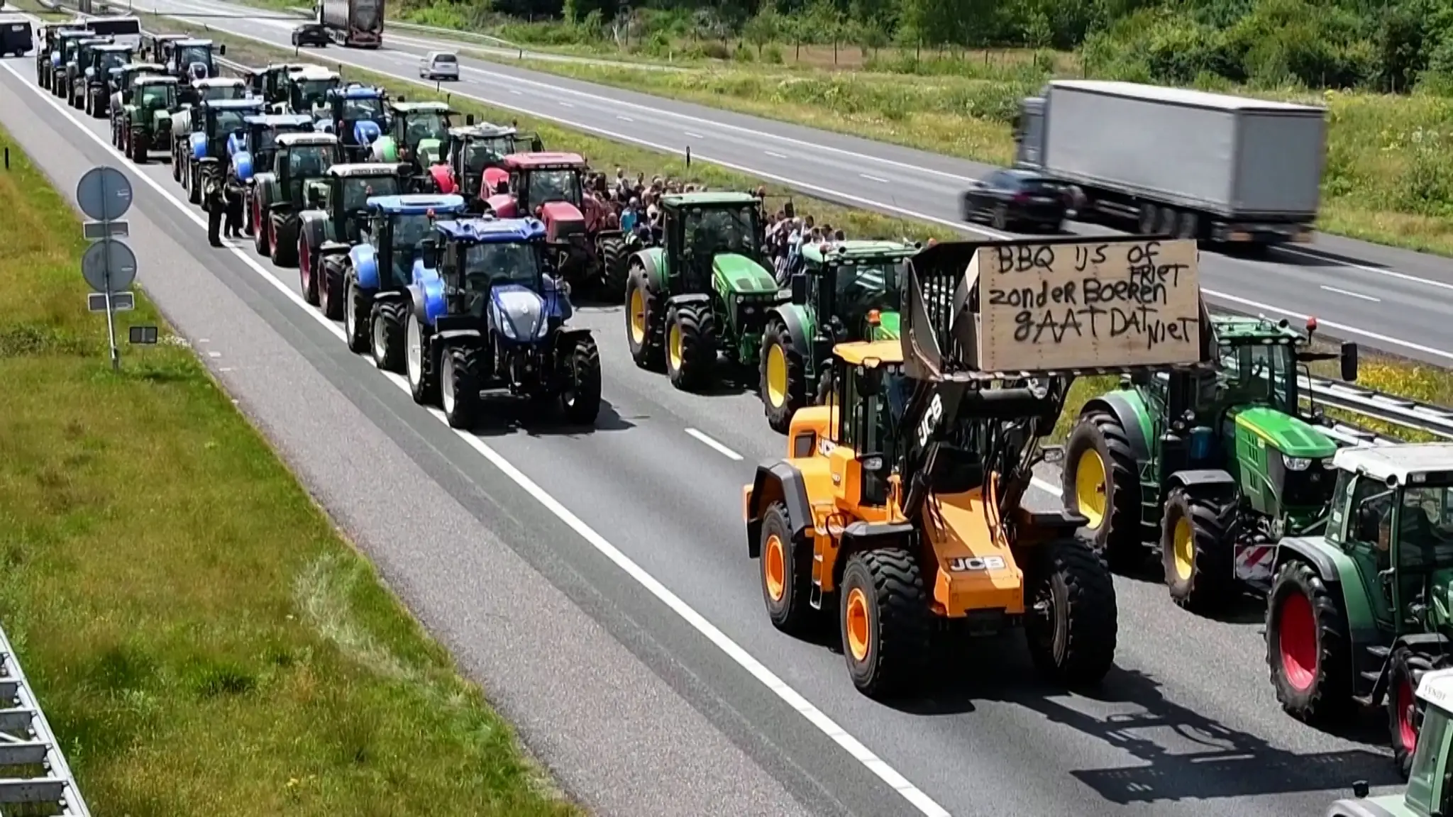 Protest holandských farmárov.