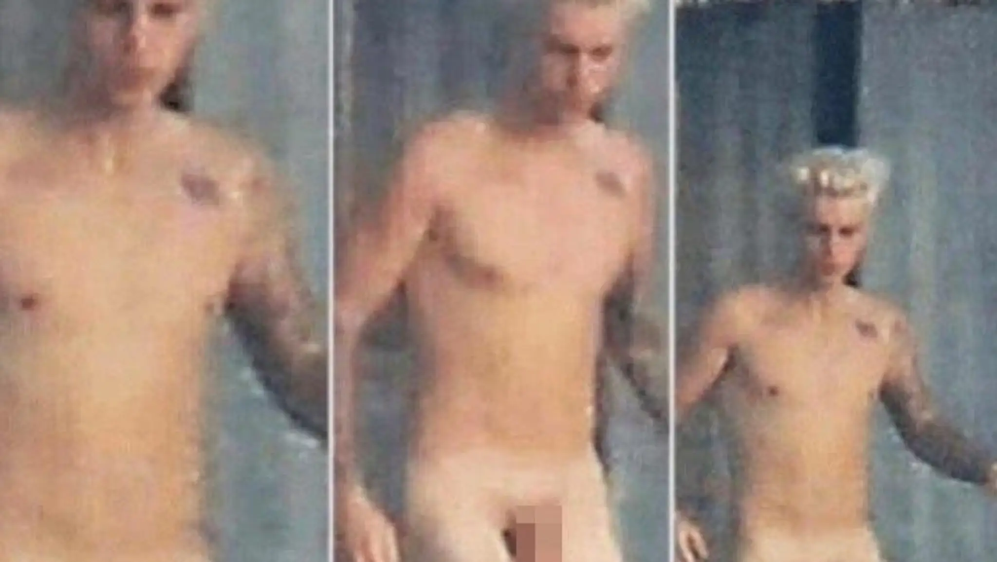 Nahý Justin Bieber.