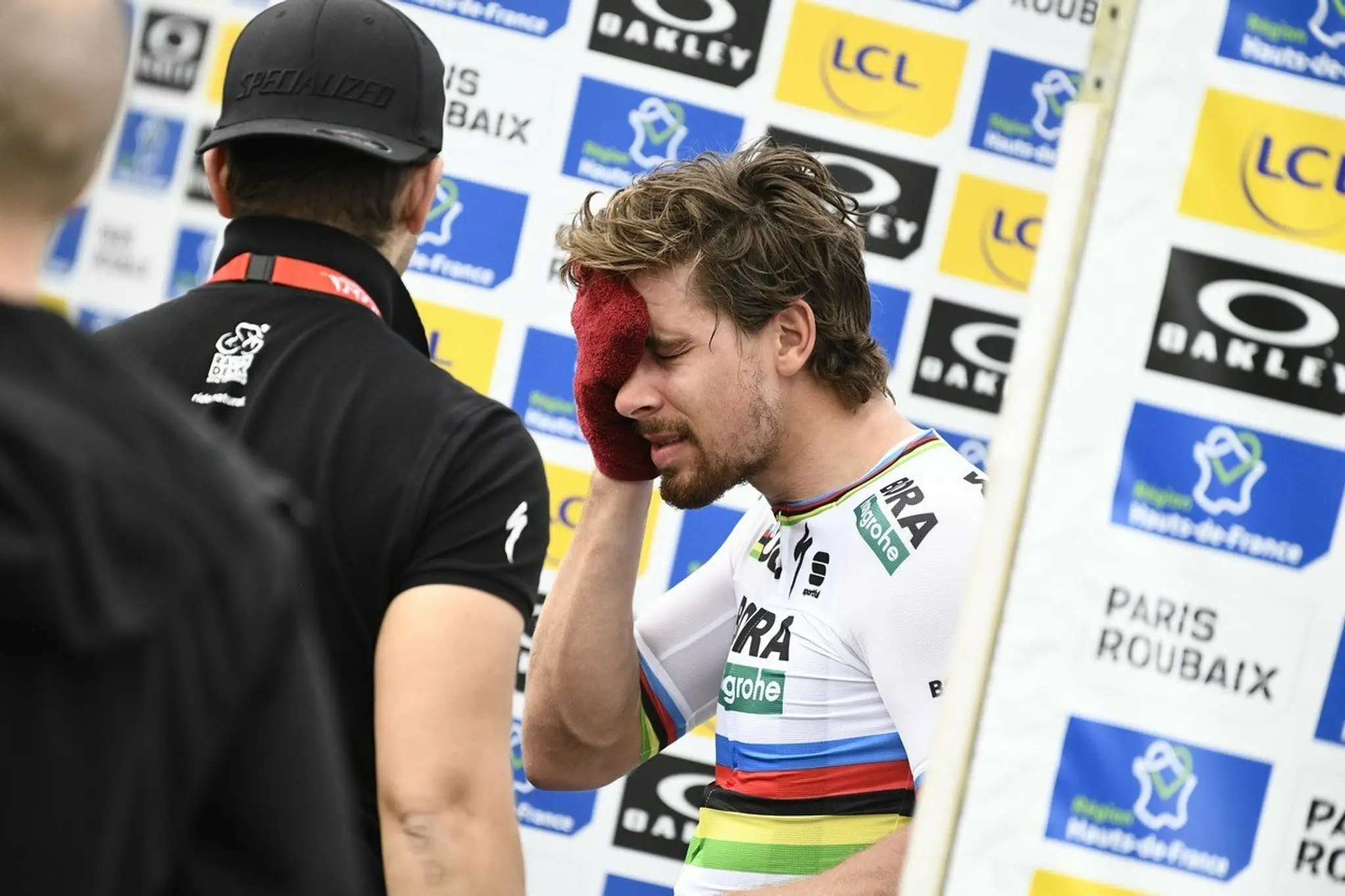 Peter Sagan v cieli pretekov Paríž Roubaix 2018.