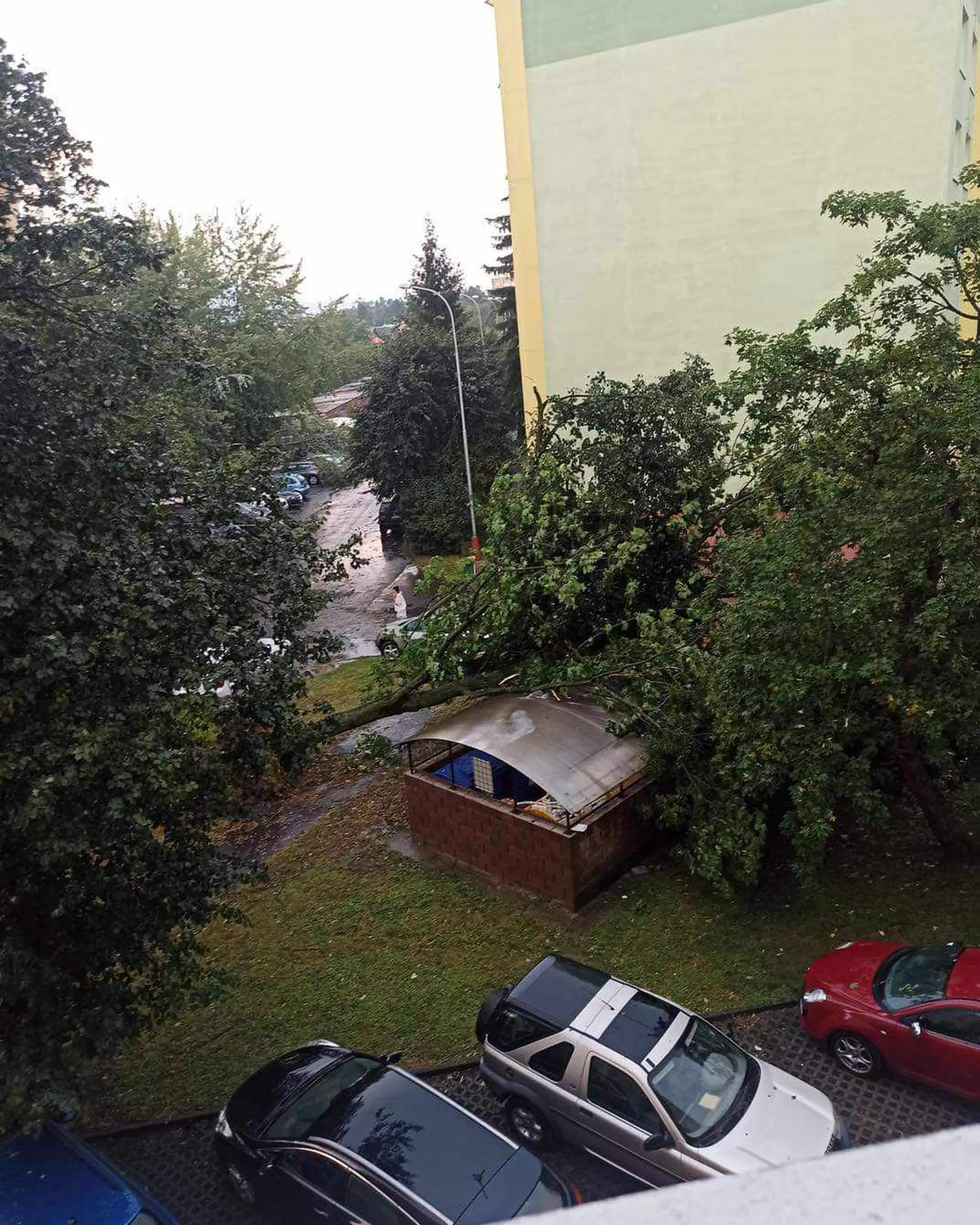 Spúšť po búrke vo Vranove nad Topľou.