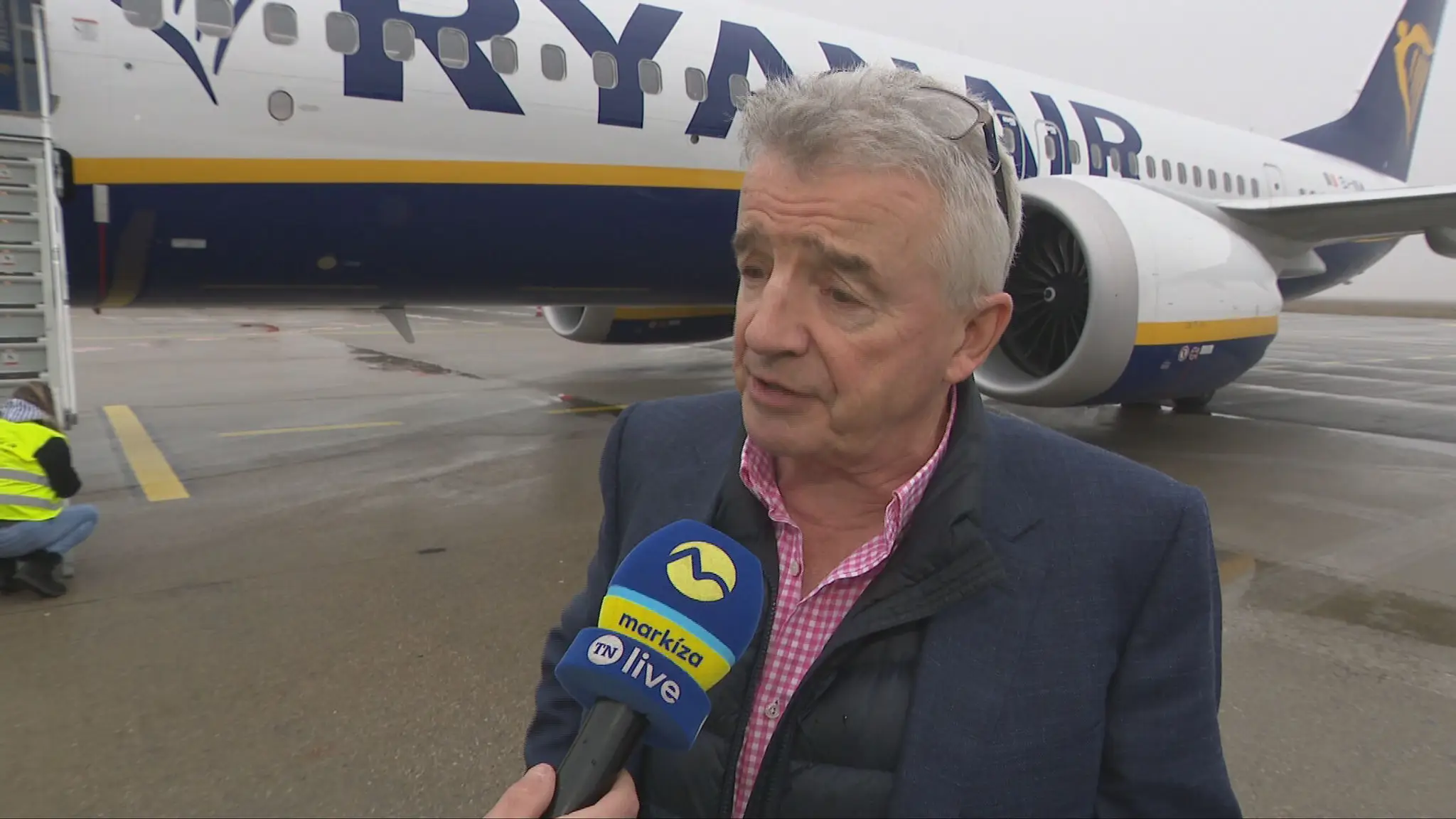 Šéf Ryanairu Michael O’Leary počas rozhovoru na bratislavskom letisku.