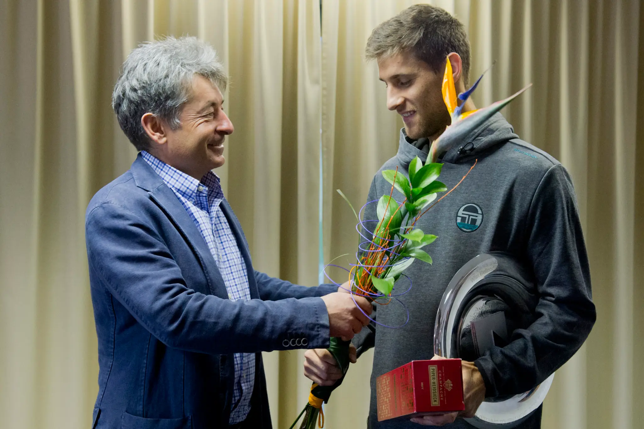Martin Kližan a generálny sekretár Slovenského tenisového zväzu Igor Moška.