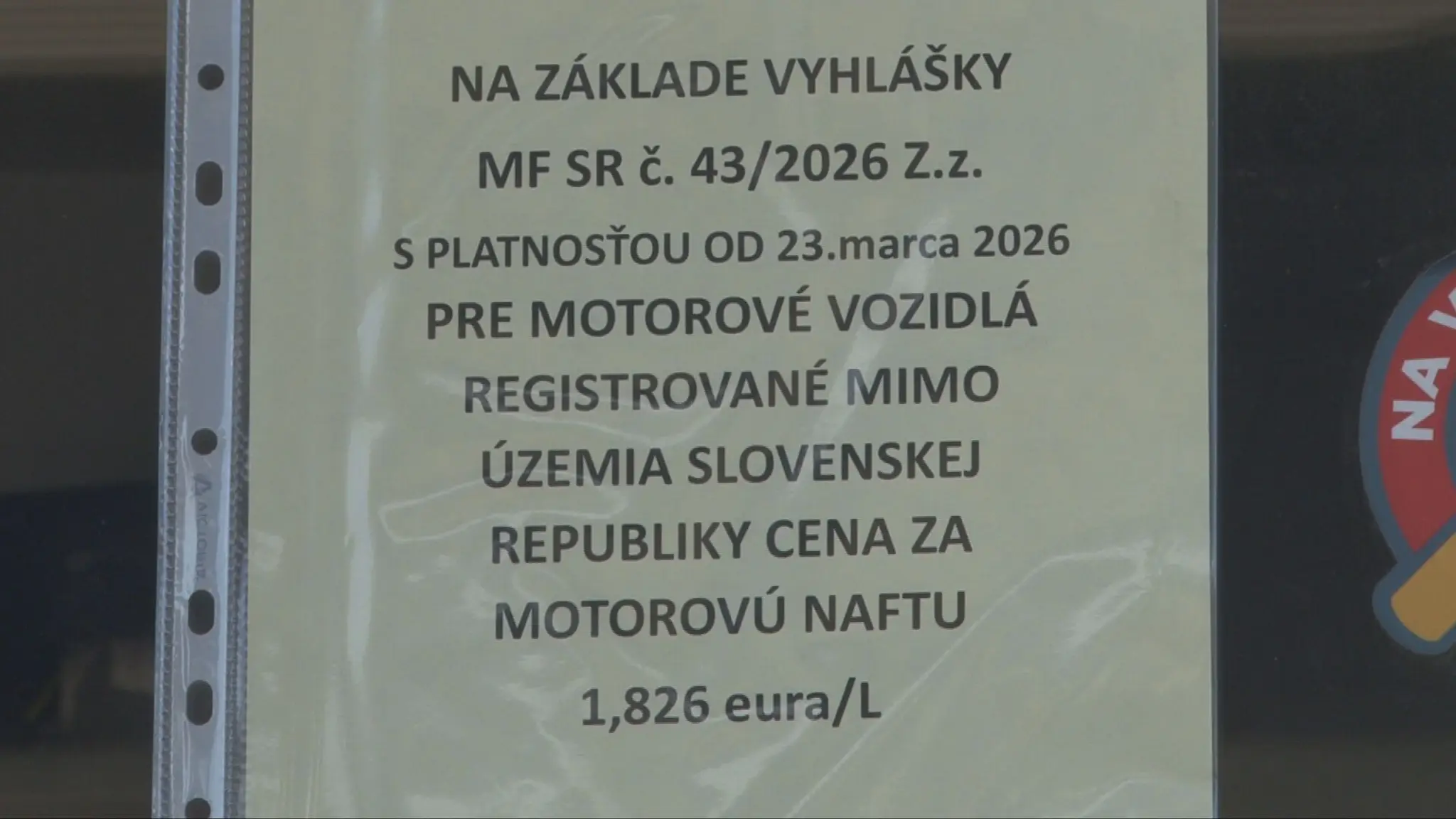 Oznam o dvojakých cenách nafty 