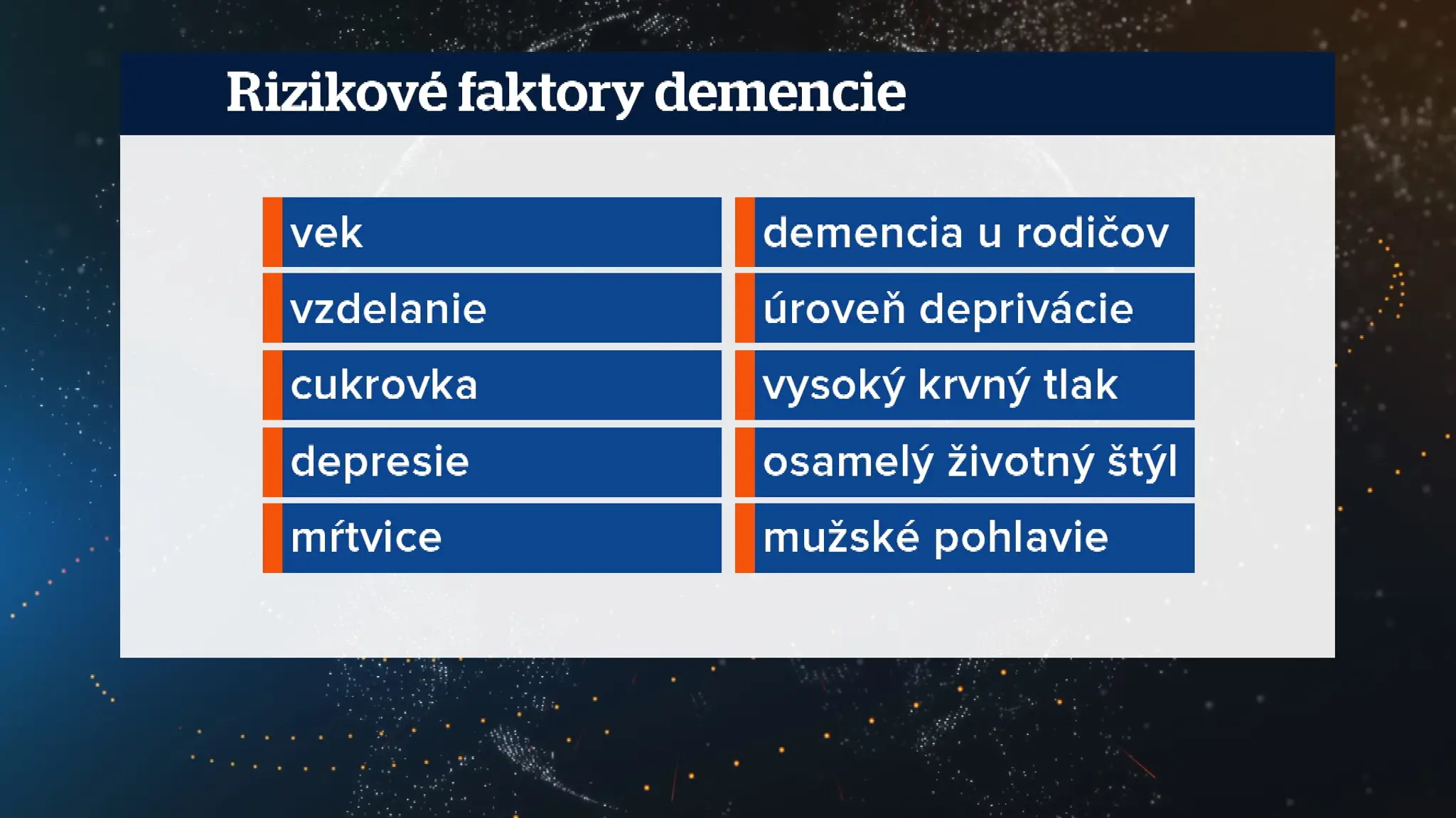 Rizikové faktory demencie.